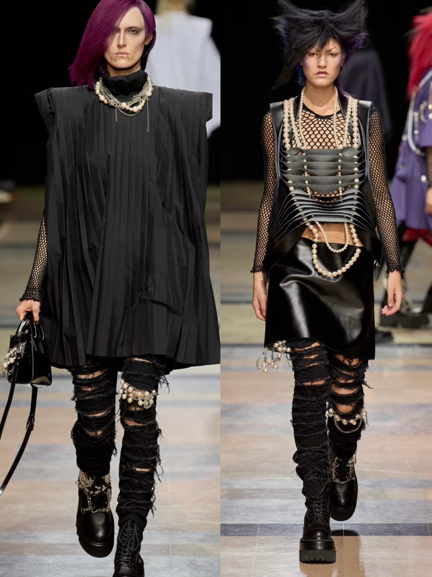 Junya Watanabe Distressed Beaded Jeans — front