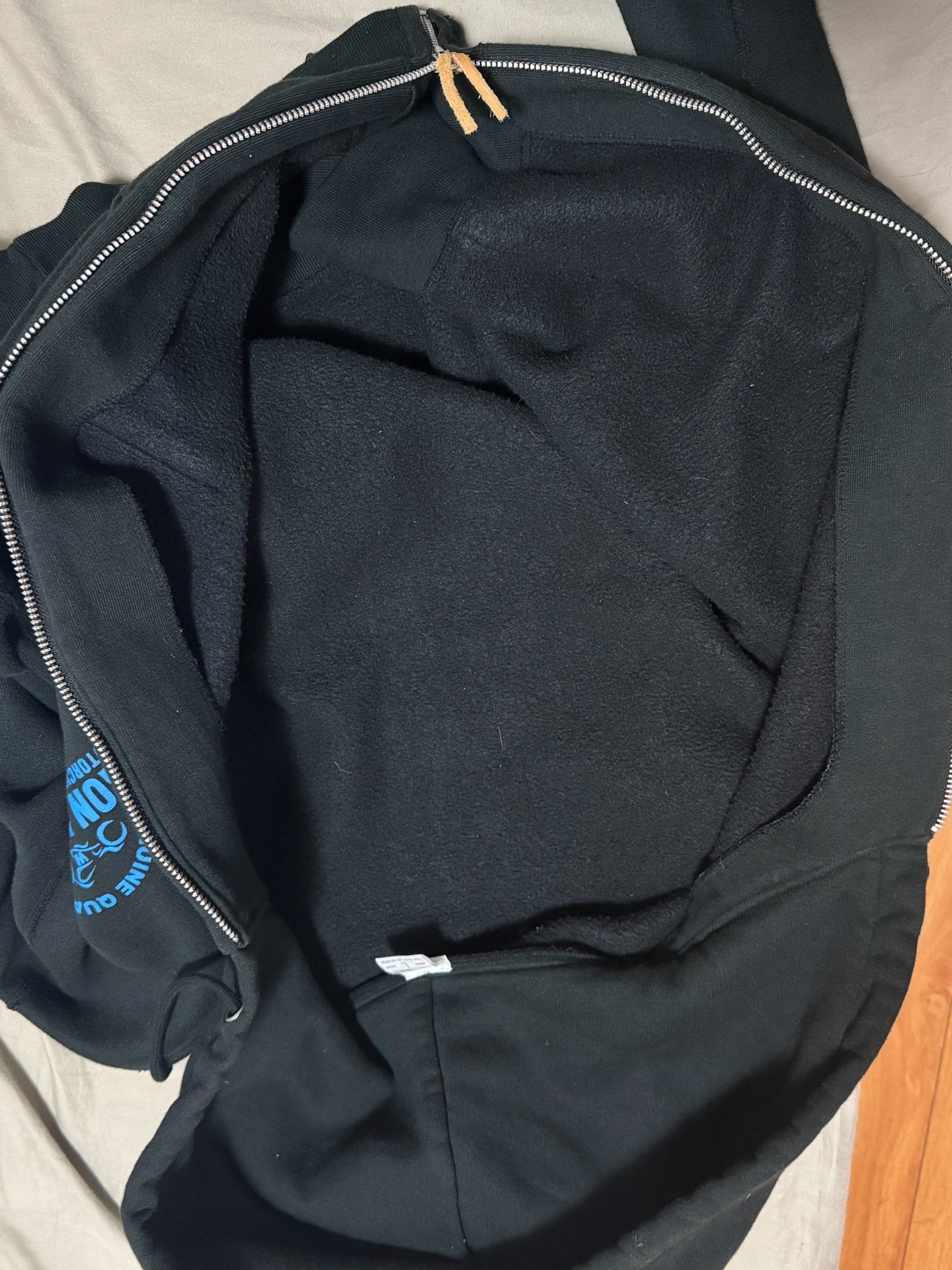 Iron Heart Black Zip-Up Hoodie — front