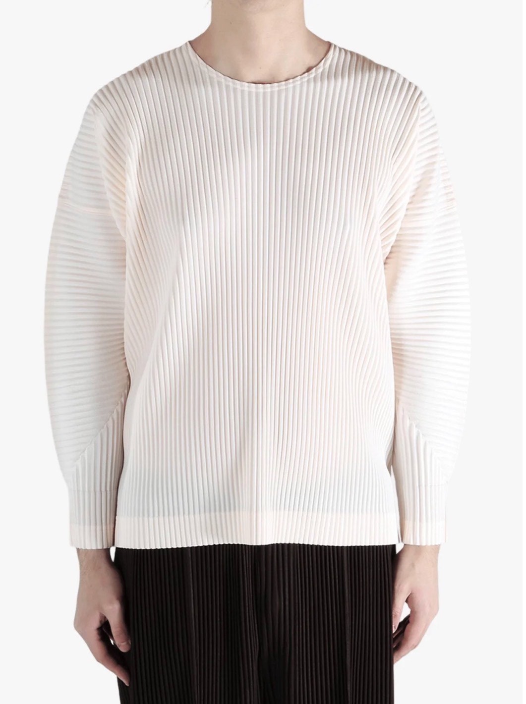 Issey Miyake Pleated Long Sleeve Top — front