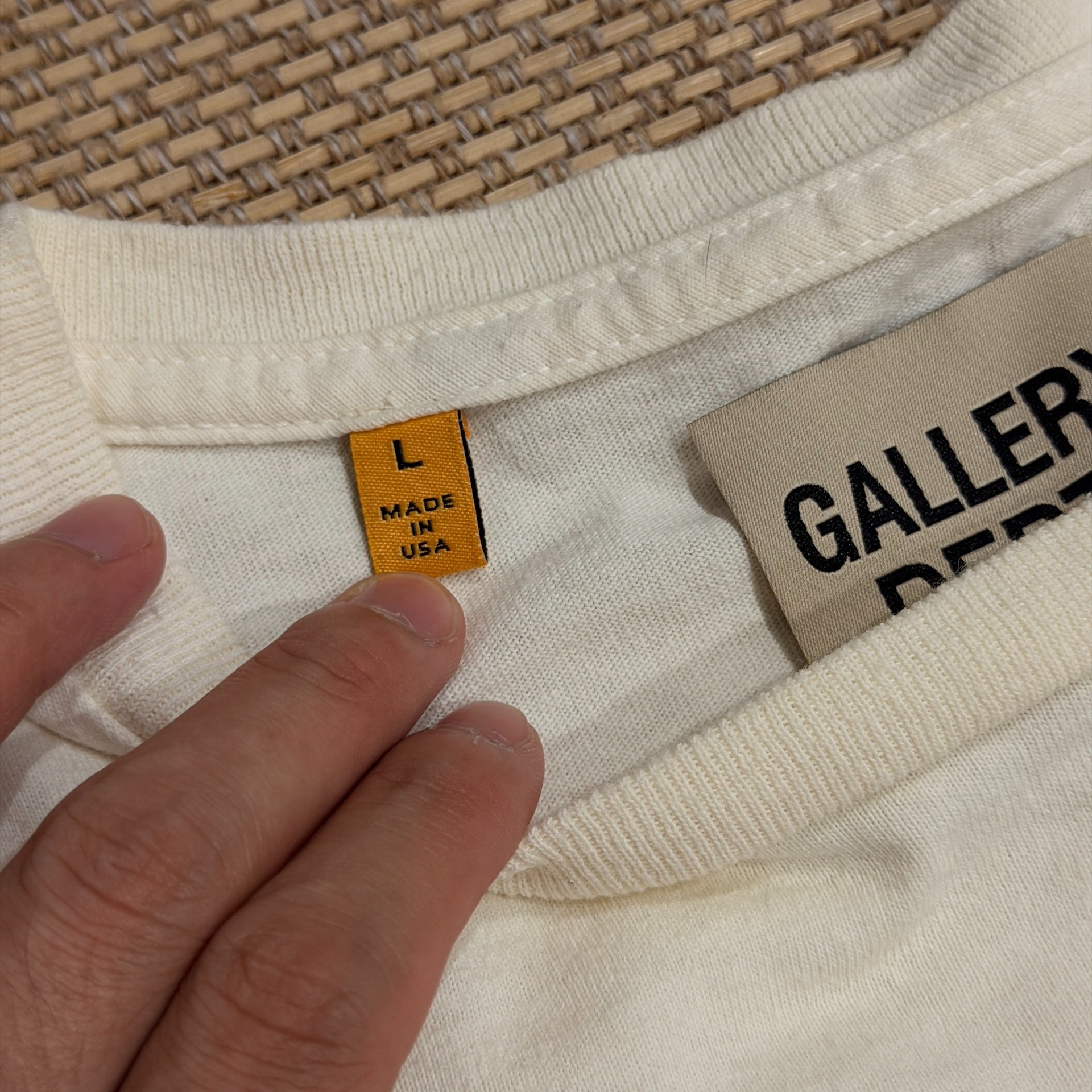 Gallery Dept Cream Long Sleeve Shirt — label