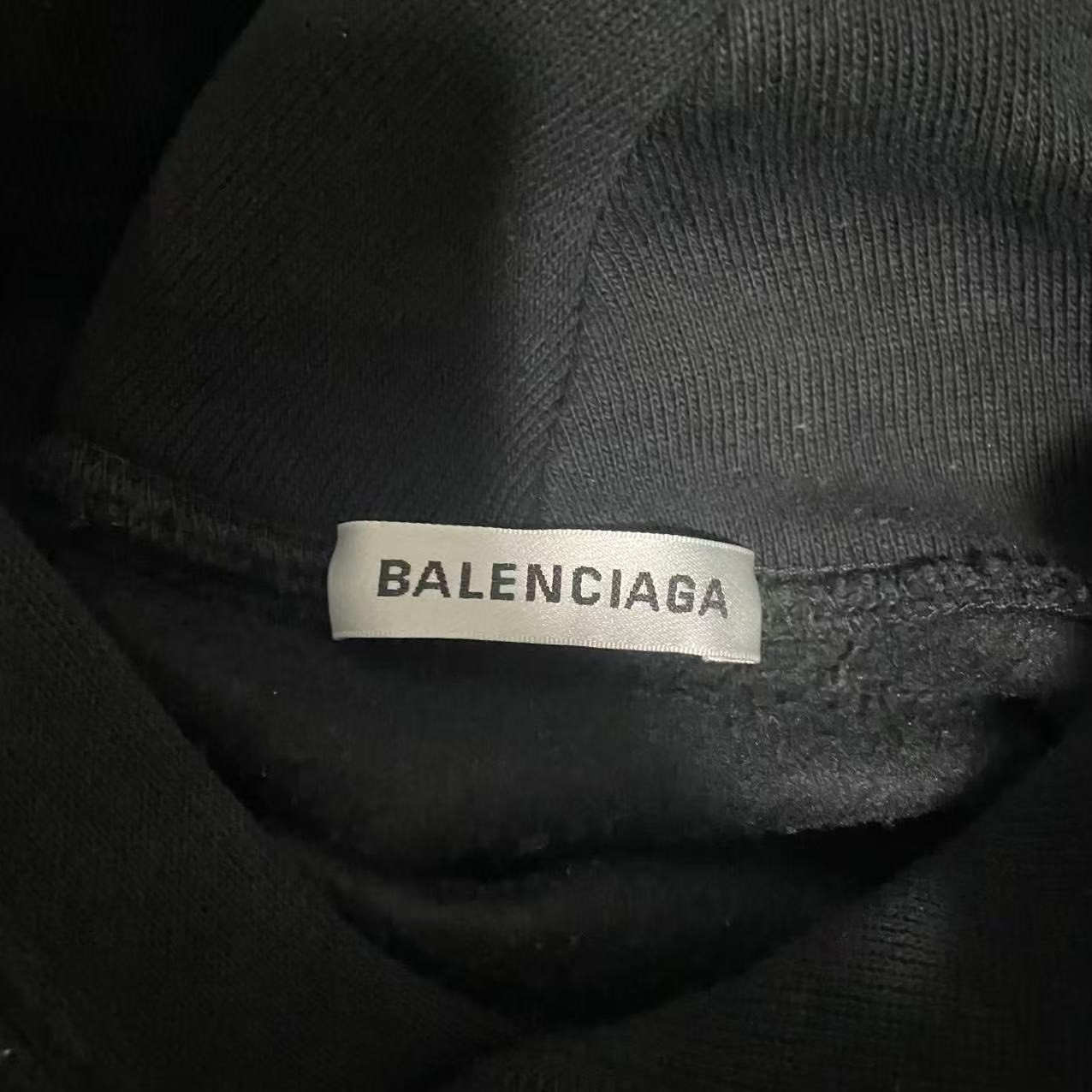 Balenciaga WFP Black Hoodie — detail