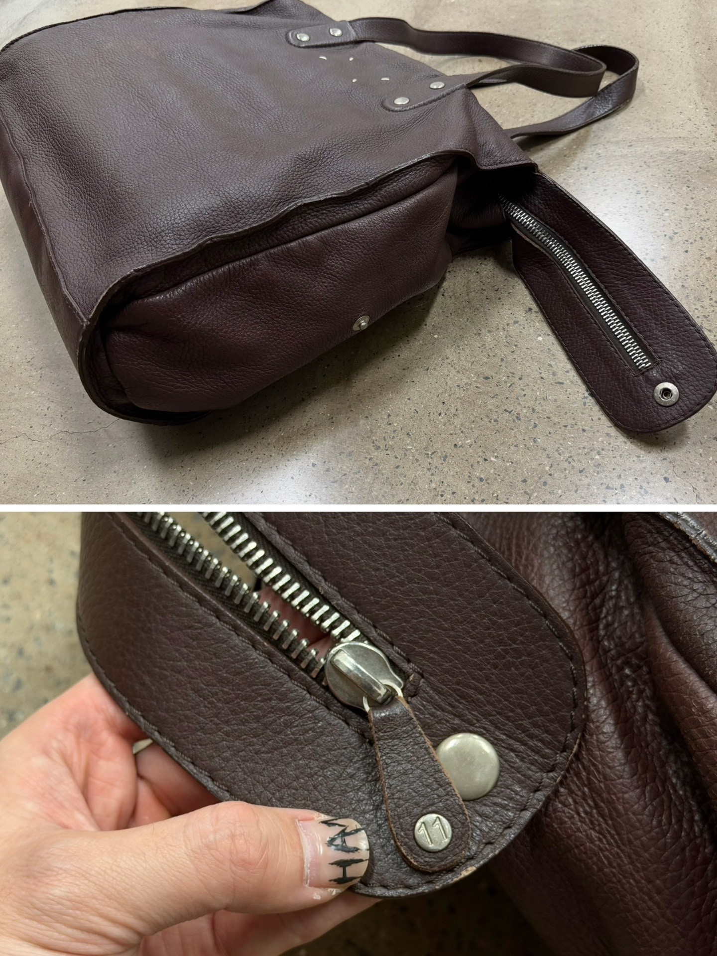 Maison Margiela 00s Leather Shoulder Bag — label