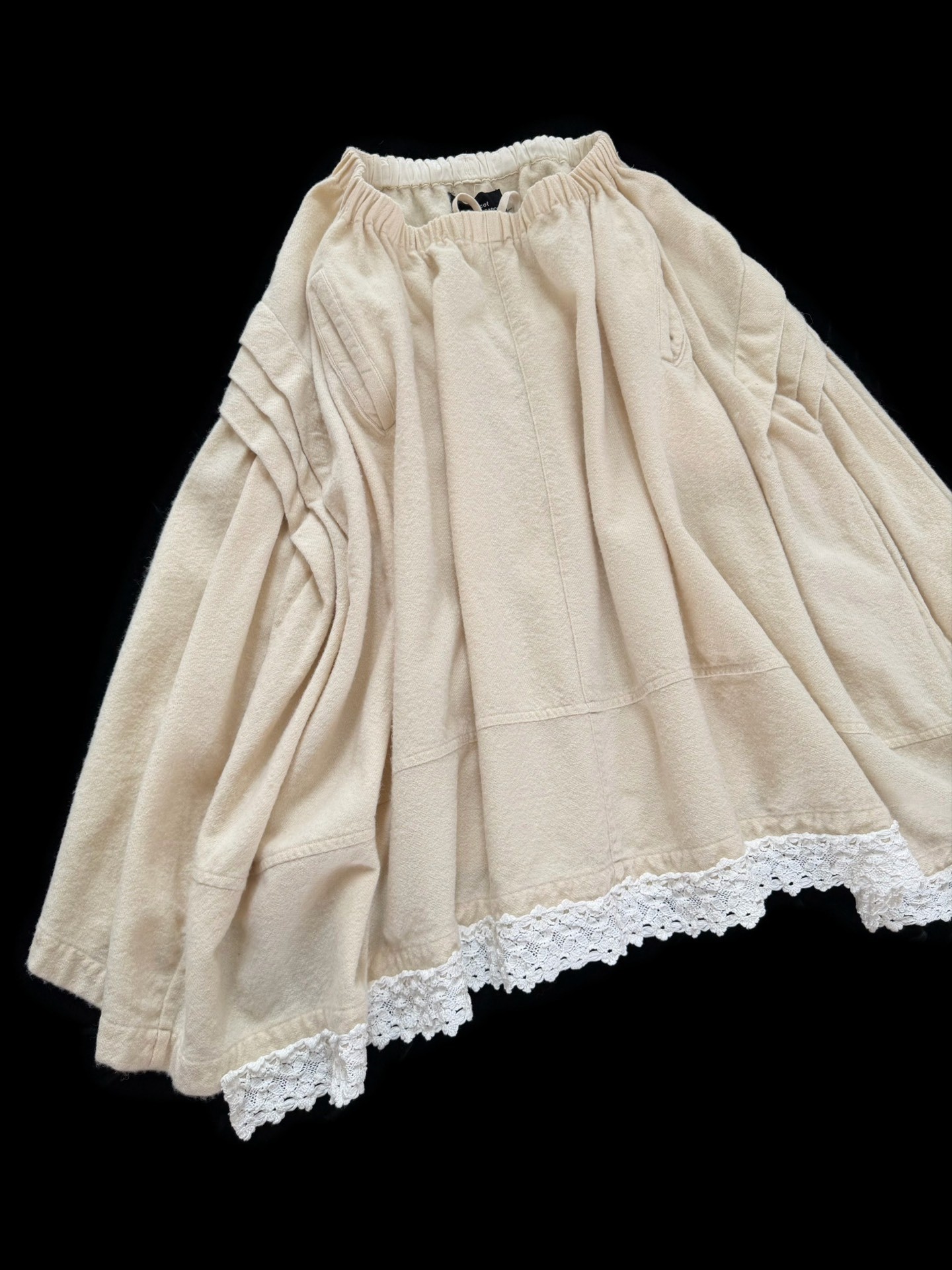 Comme des Garcons Tricot Wool Lace Skirt — label