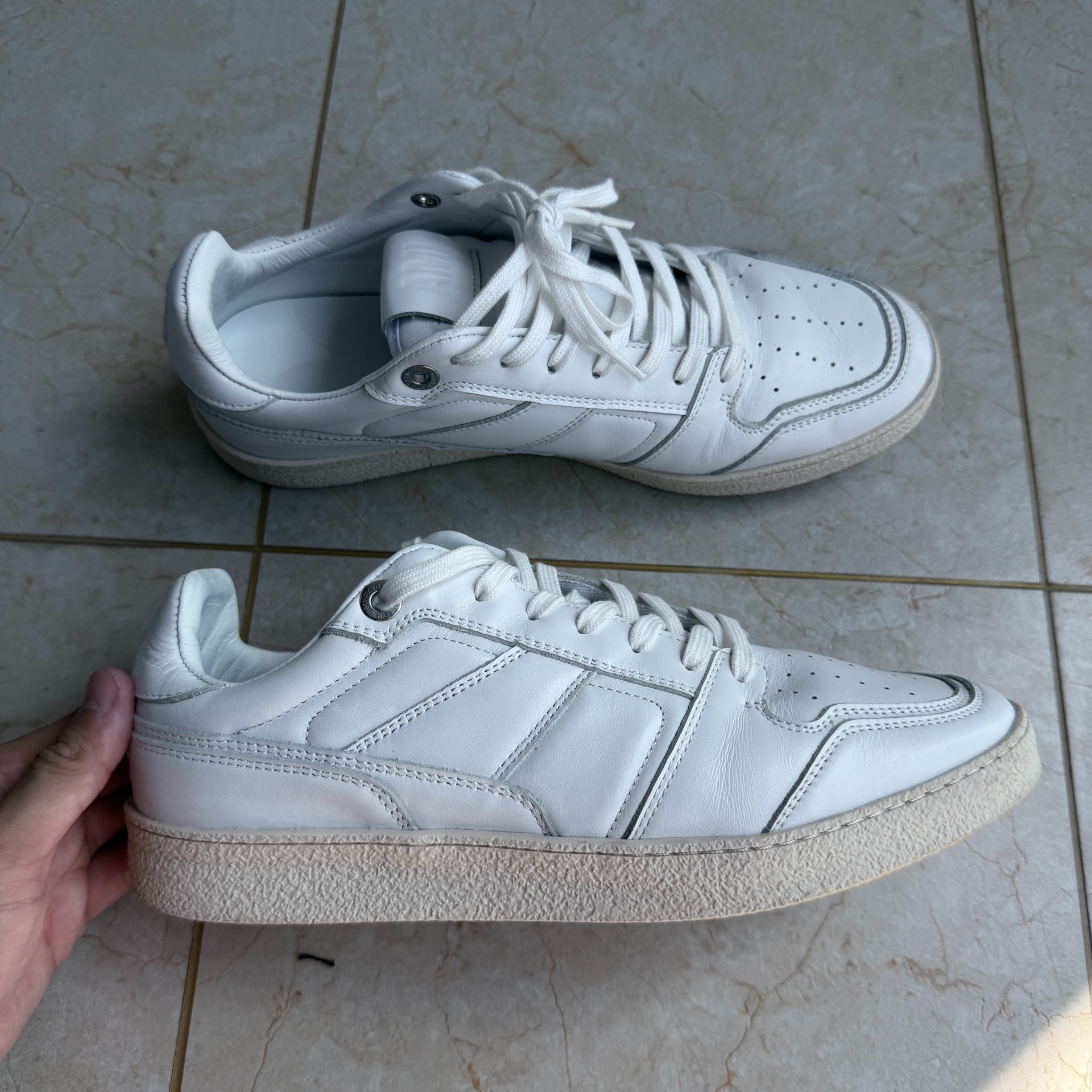 AMI Paris White Leather Sneakers