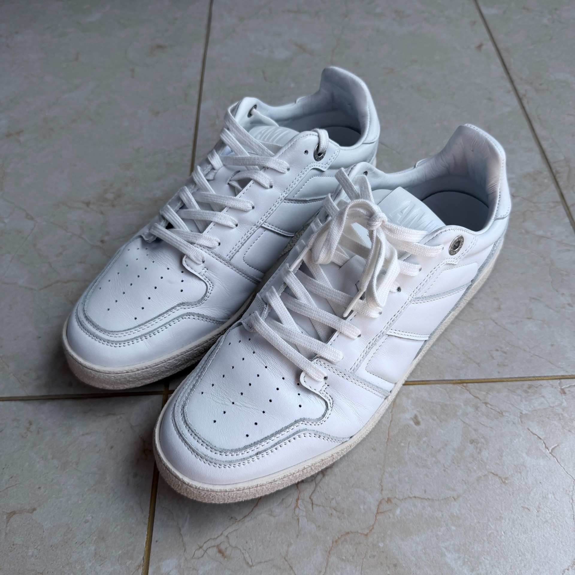 AMI Paris White Leather Sneakers — front