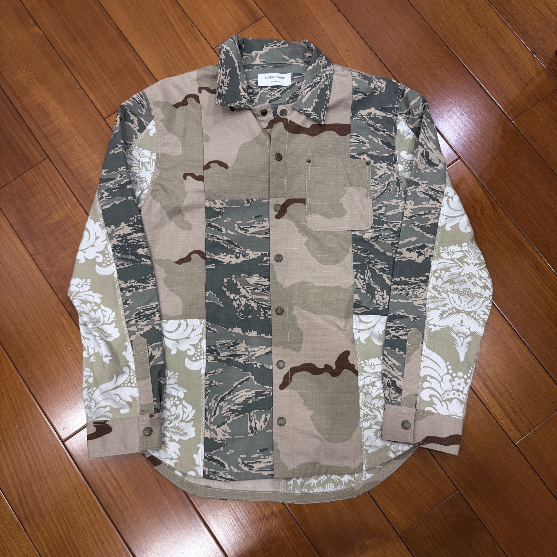 Marine Serre Camo Floral Patchwork Shirt Jacket
