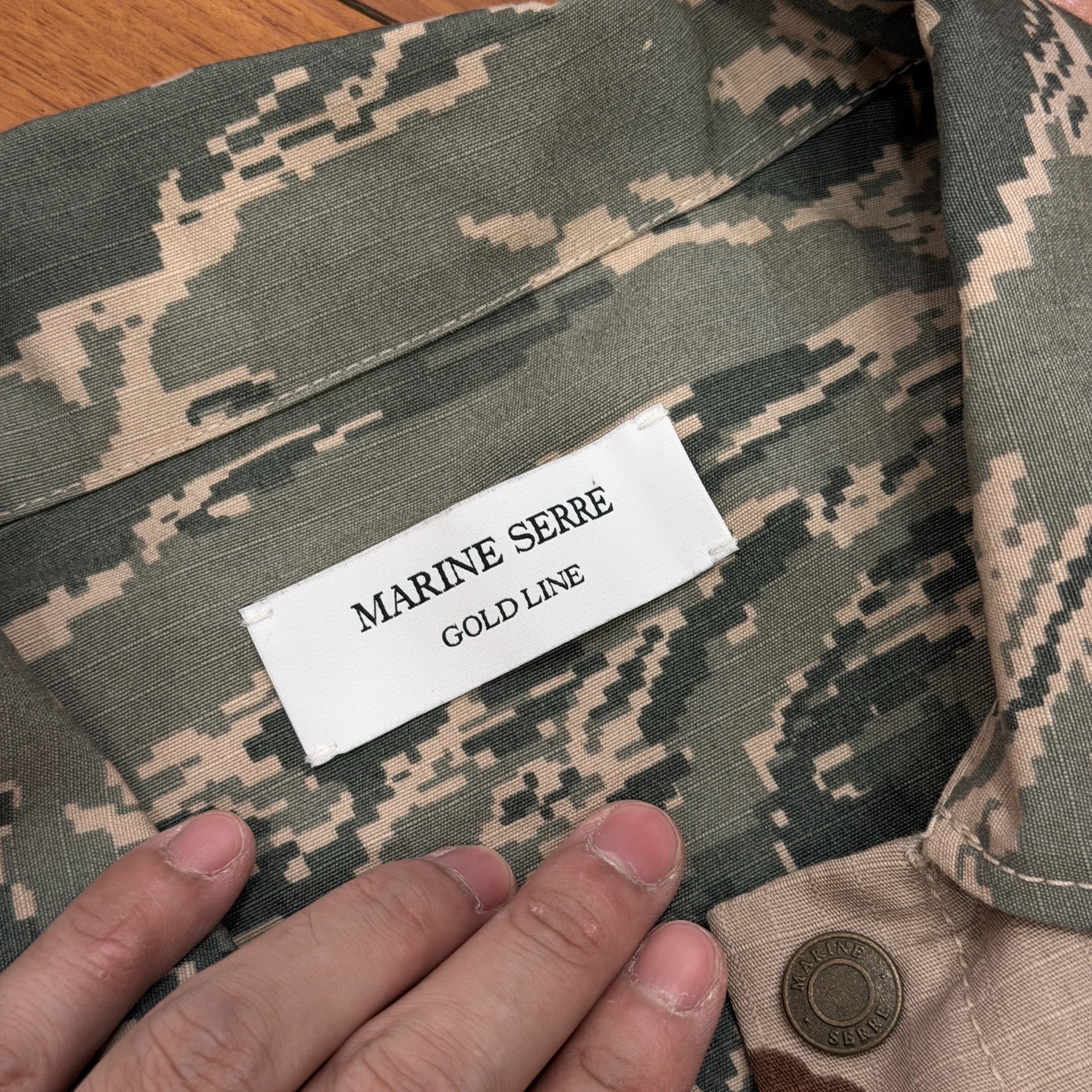 Marine Serre Camo Floral Patchwork Shirt Jacket — back
