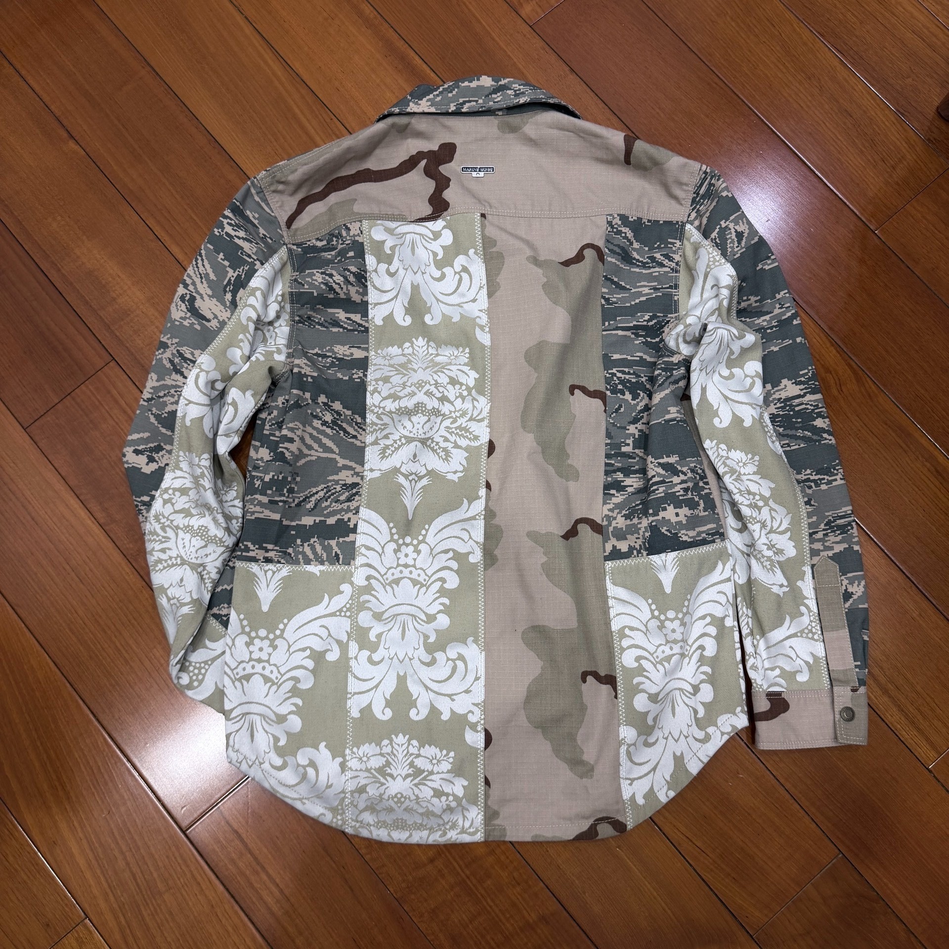 Marine Serre Camo Floral Patchwork Shirt Jacket — front