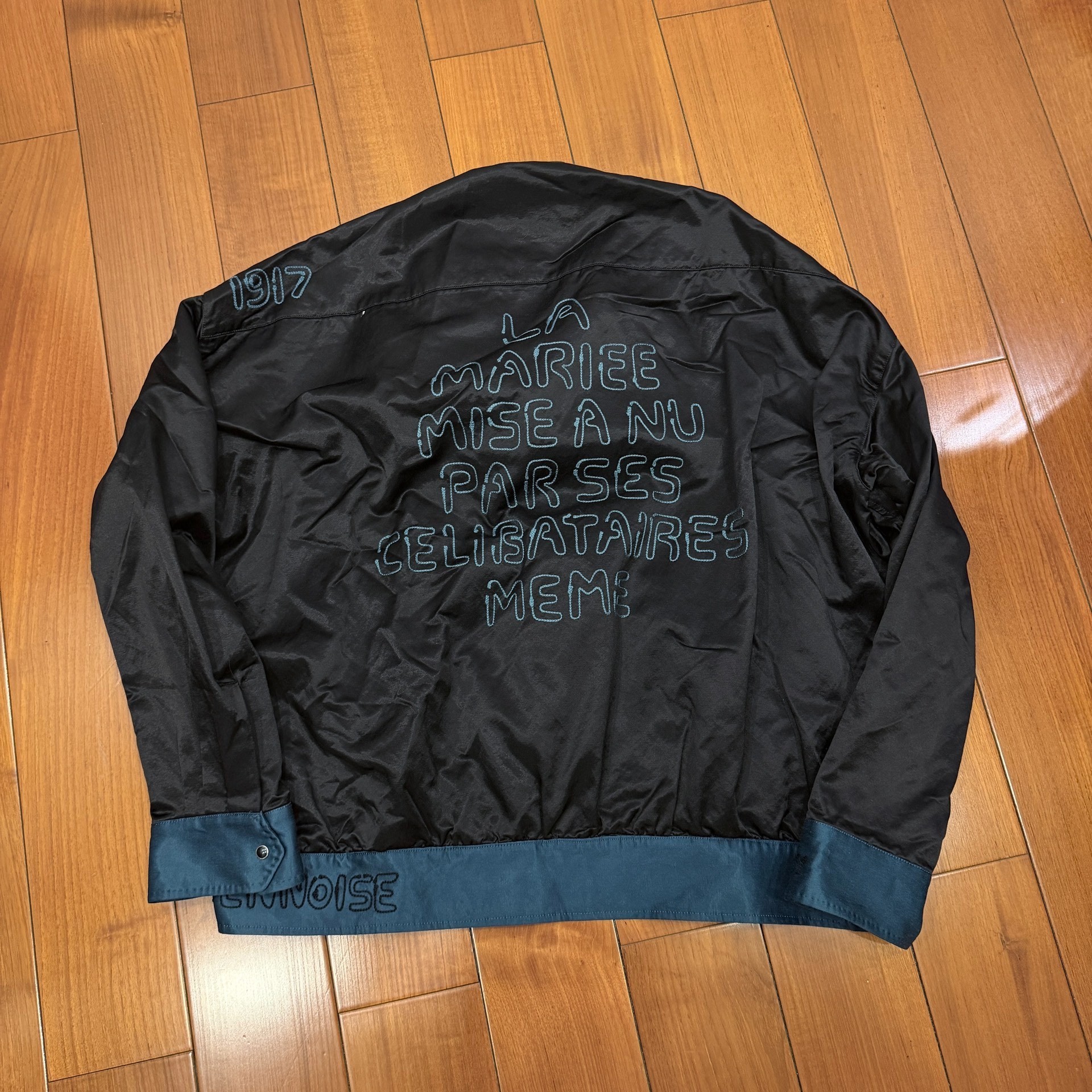 Maison Mihara MMY Black Teal Silk Jacket — front