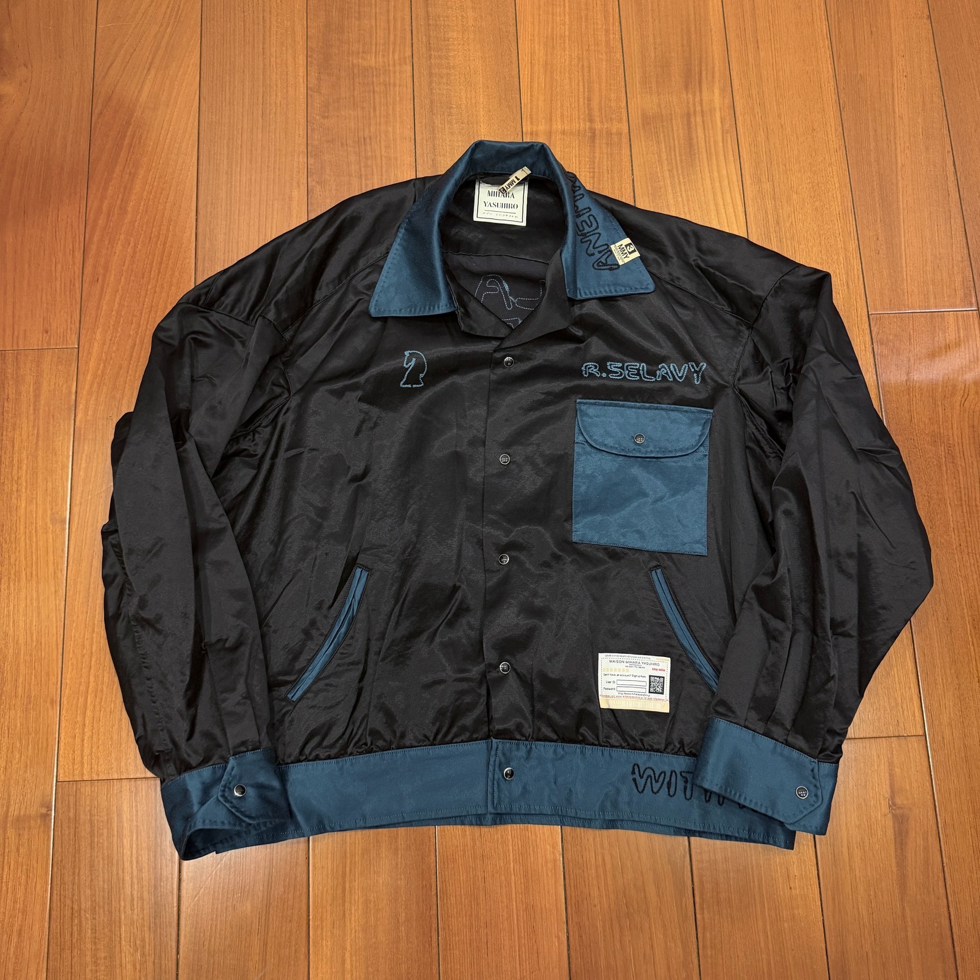Maison Mihara MMY Black Teal Silk Jacket