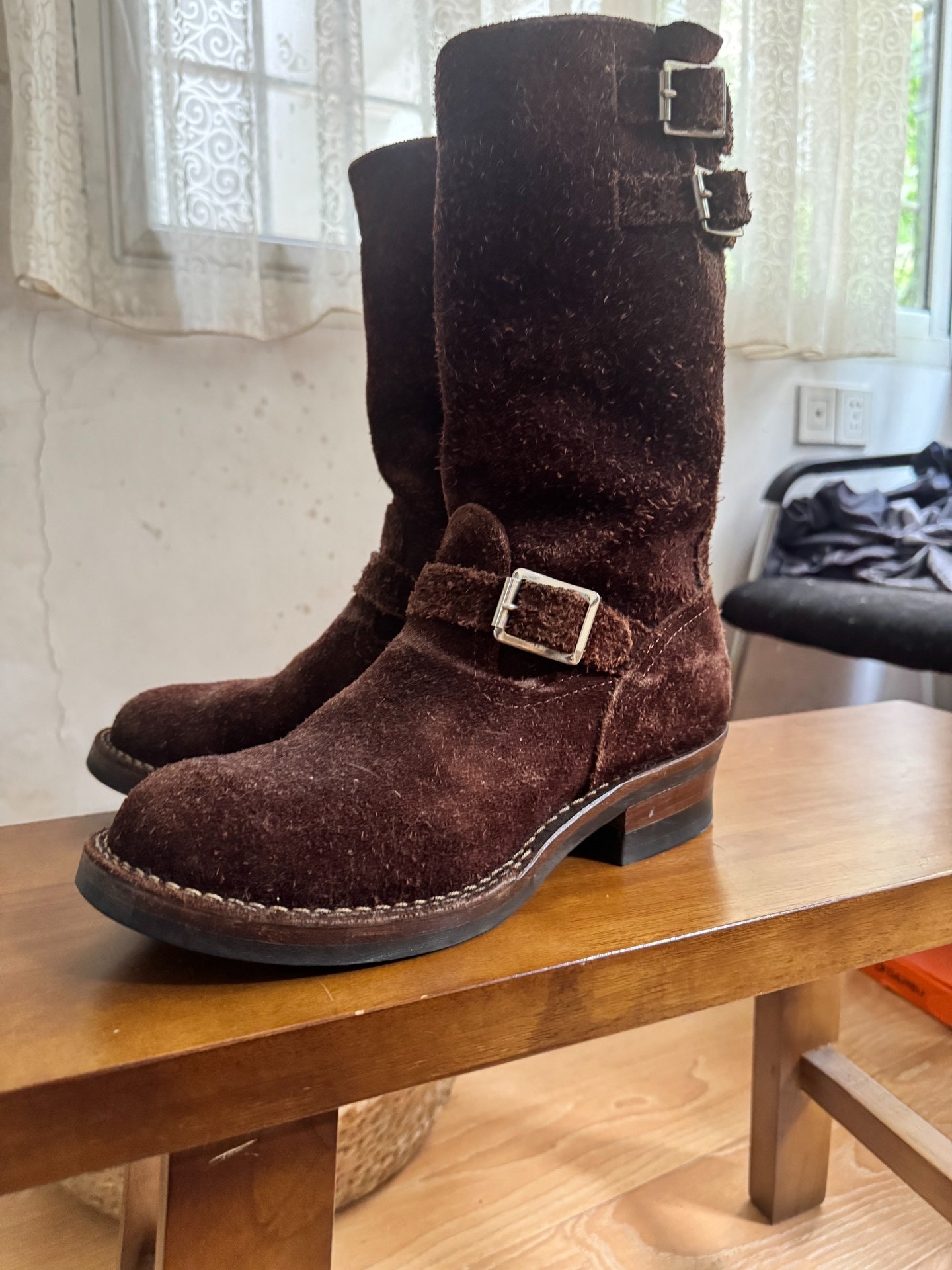 Wesco Boss Brown Suede Engineer Boots