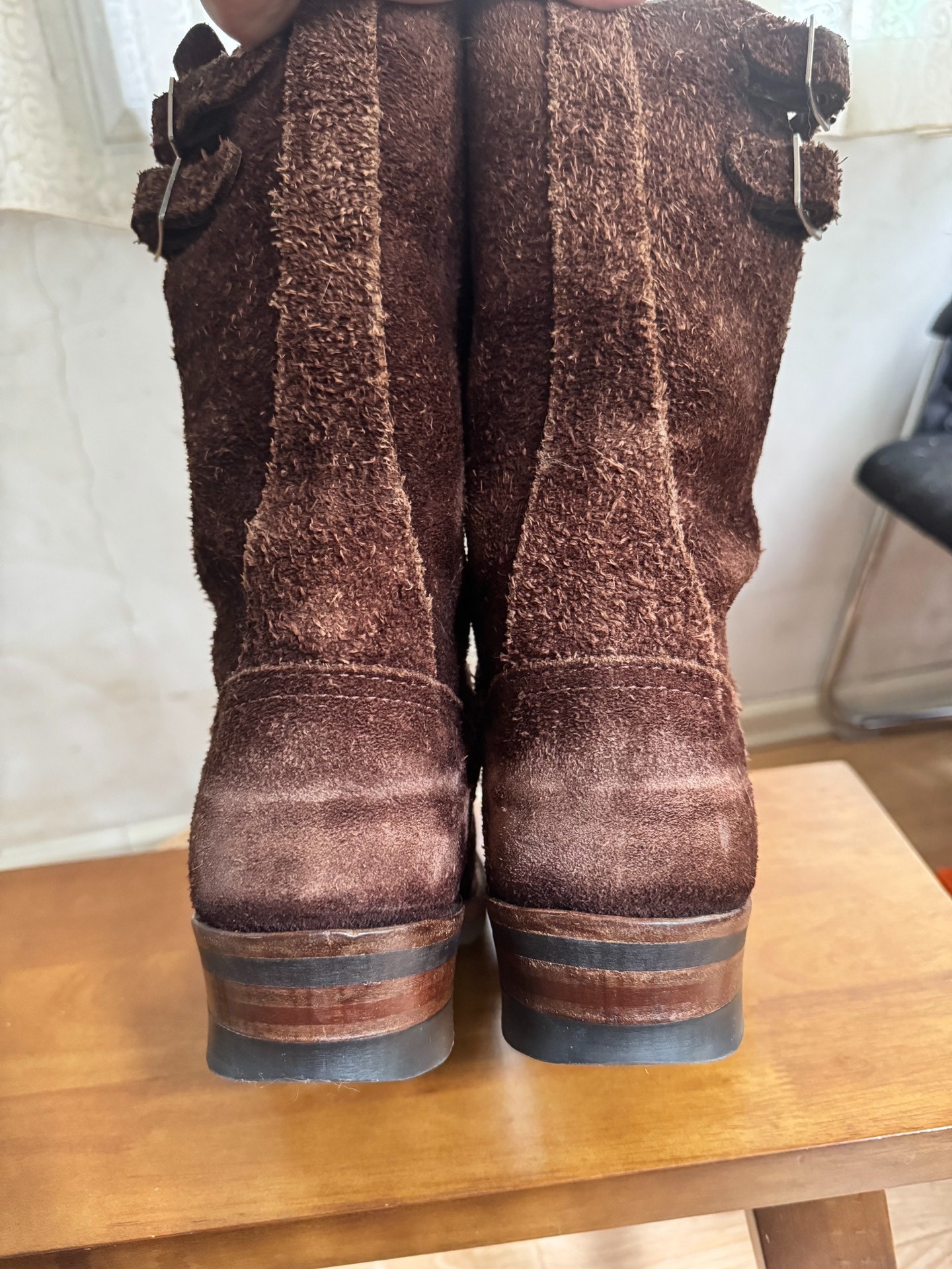 Wesco Boss Brown Suede Engineer Boots — back