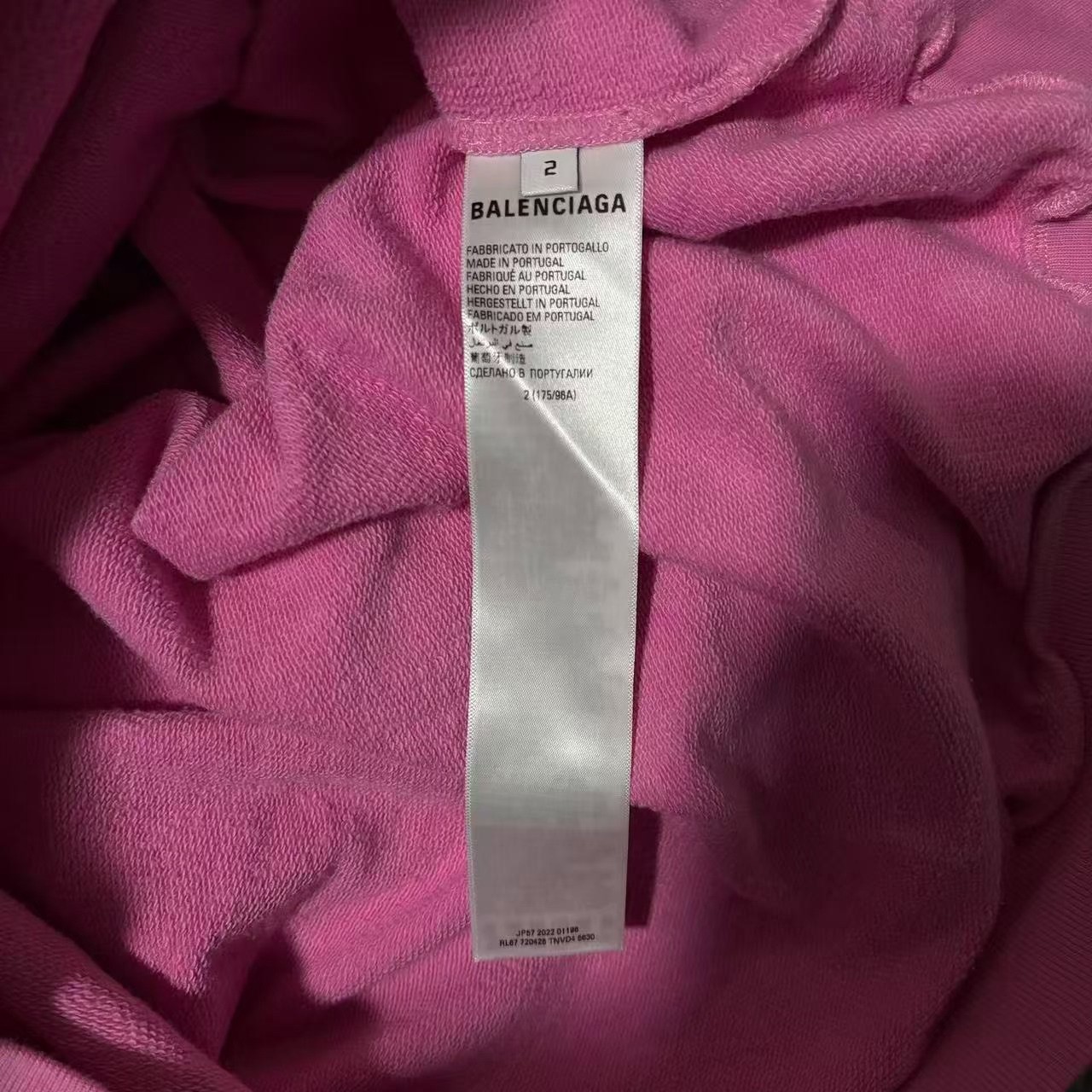 Balenciaga Pink Zip-Up Hoodie — label