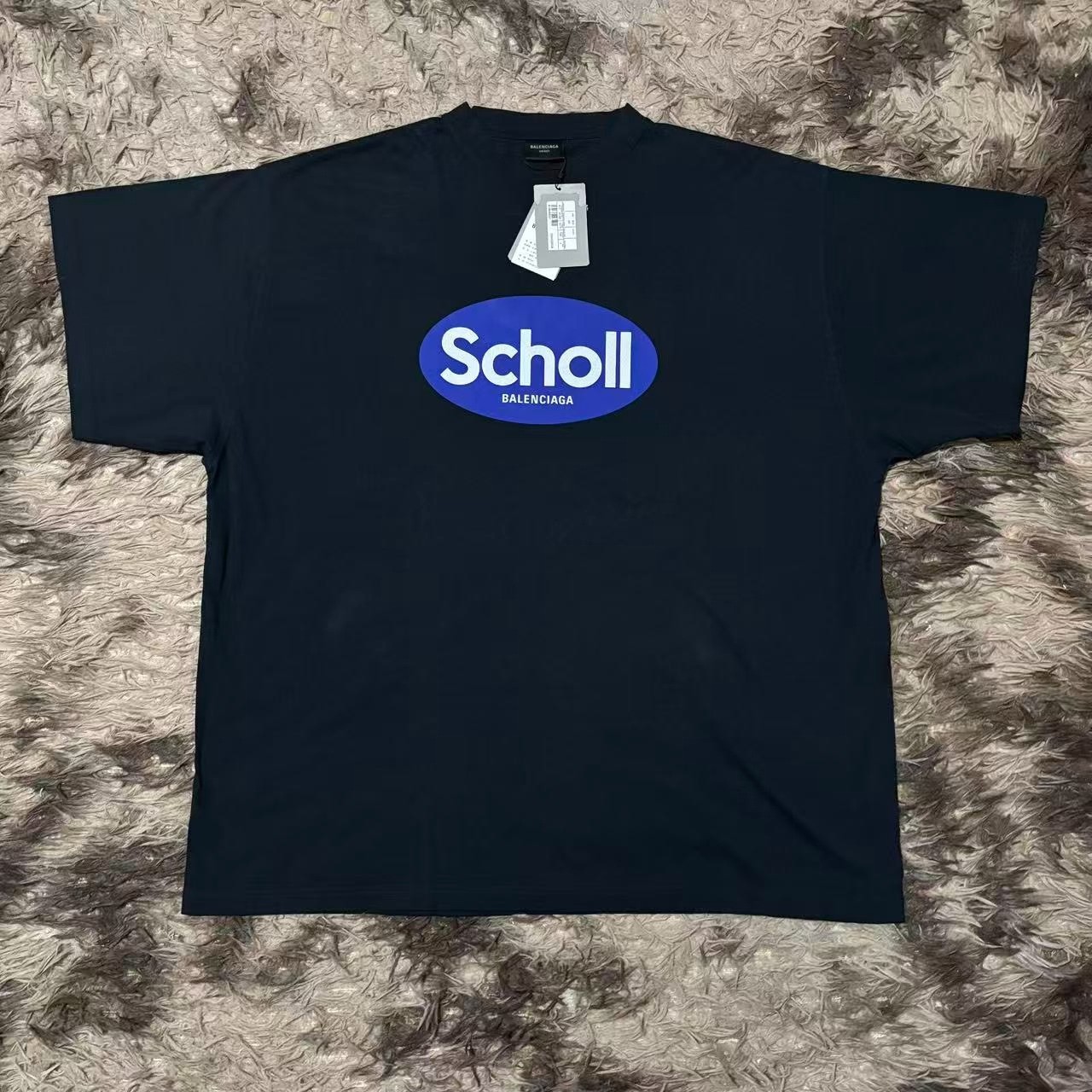 Balenciaga New Scholl Print Short-Sleeve Tee