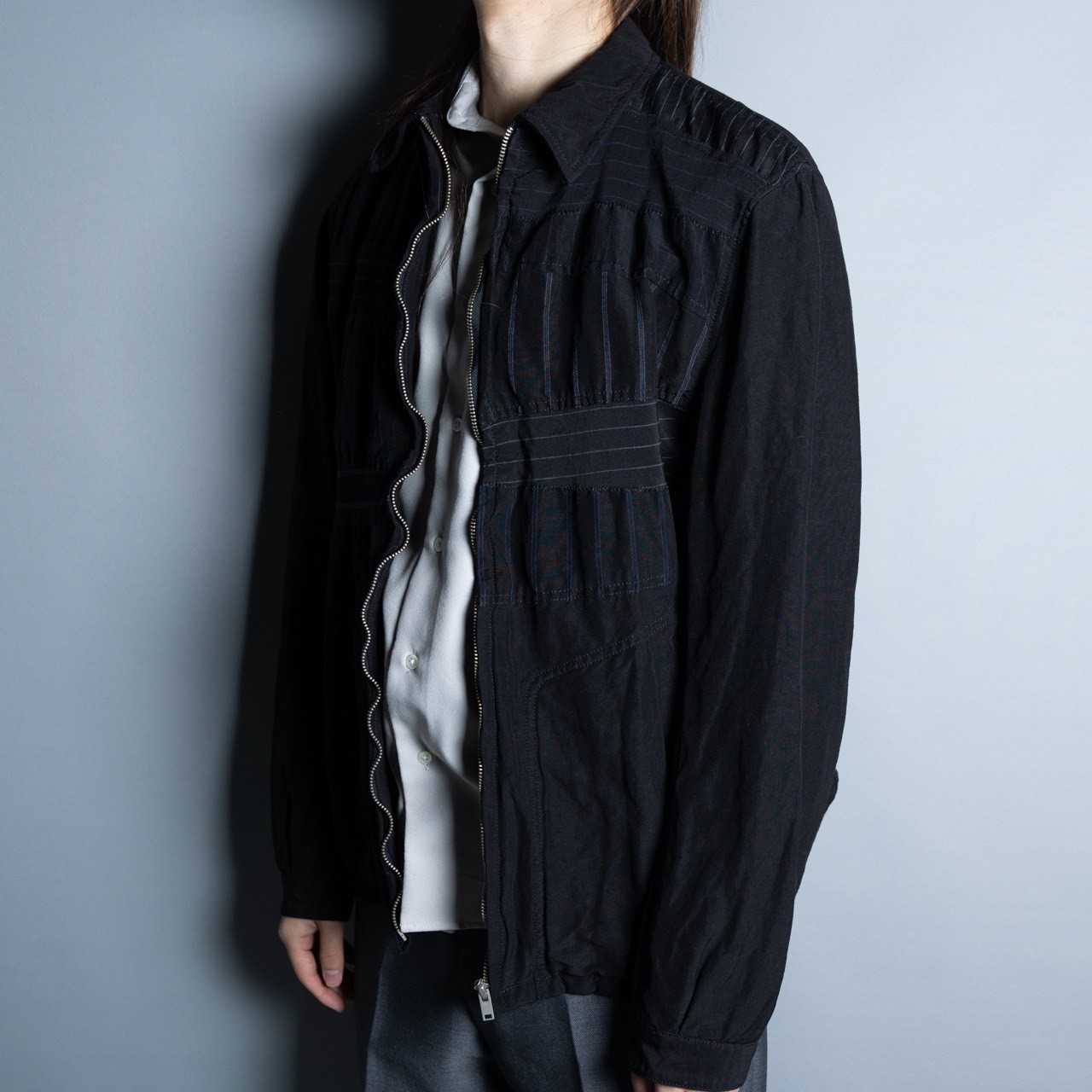 Comme des Garcons Homme Striped Wool Jacket — detail