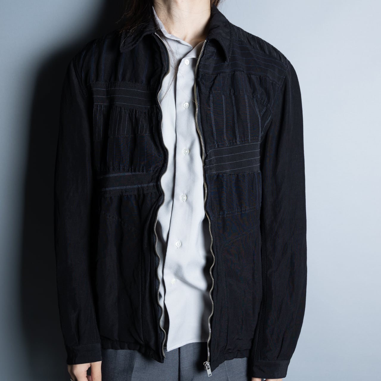 Comme des Garcons Homme Striped Wool Jacket — front