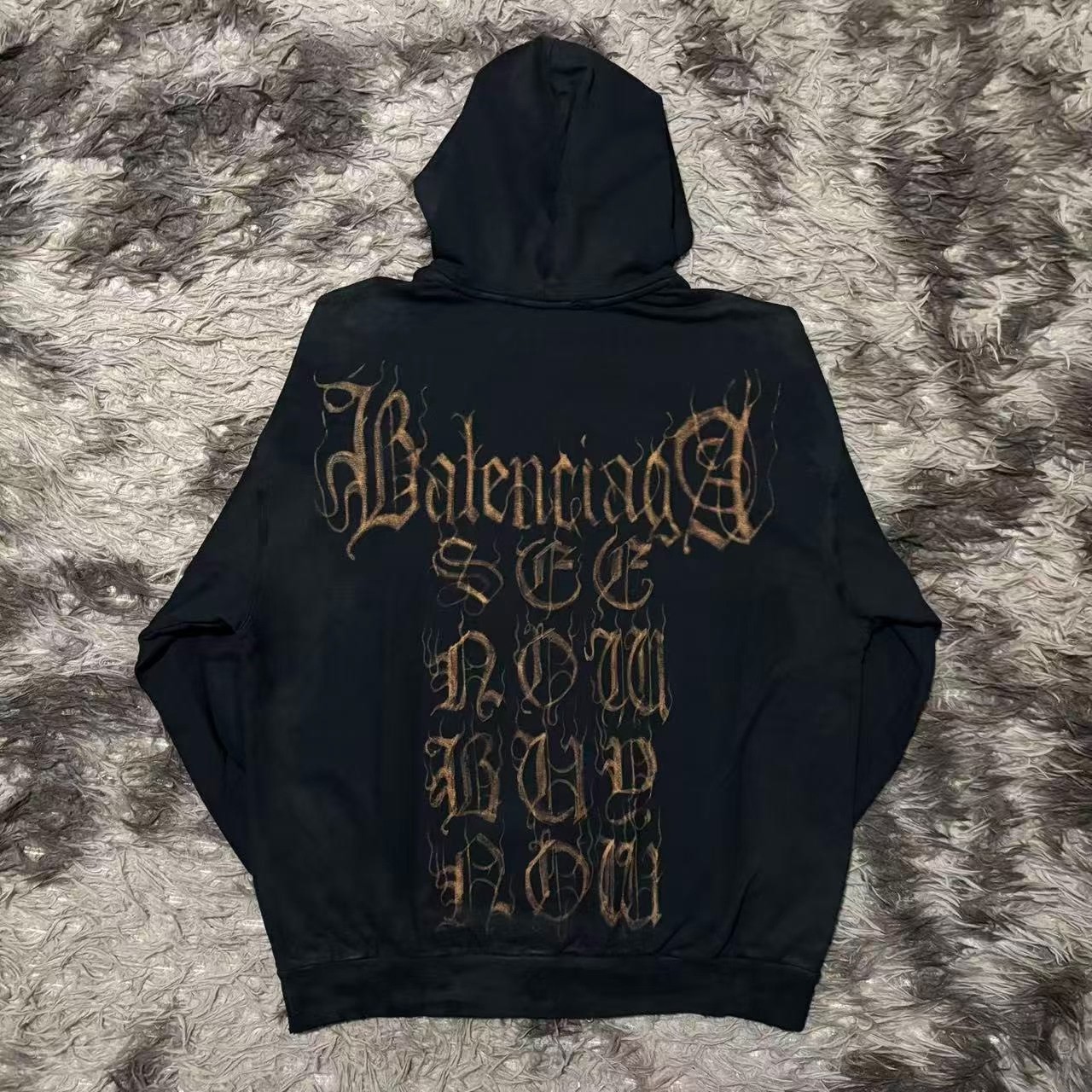 Balenciaga Black Zip-Up Hoodie — front