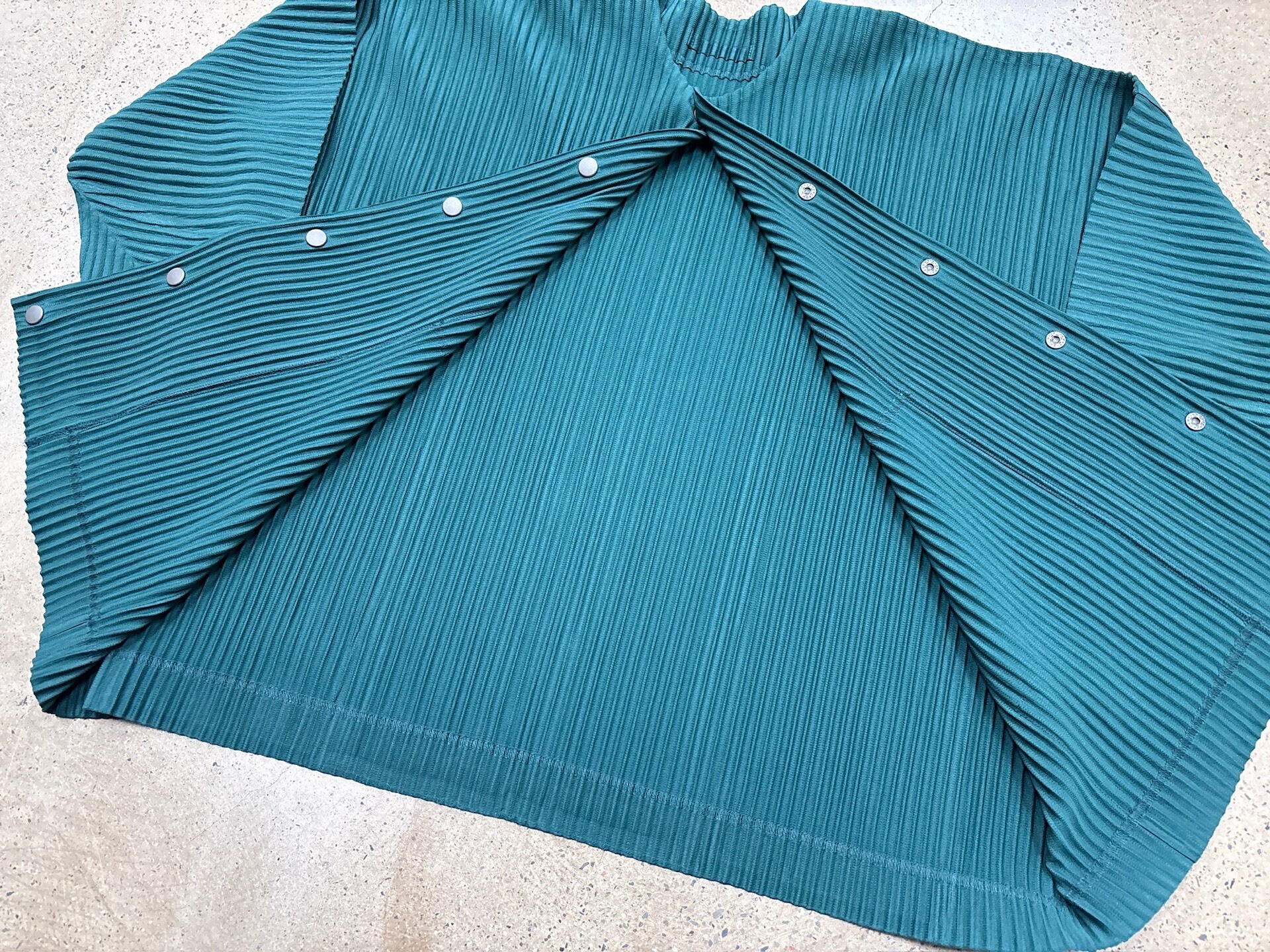 Issey Miyake Pleated Button Cardigan — back