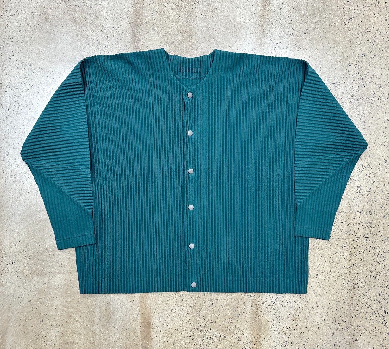 Issey Miyake Pleated Button Cardigan