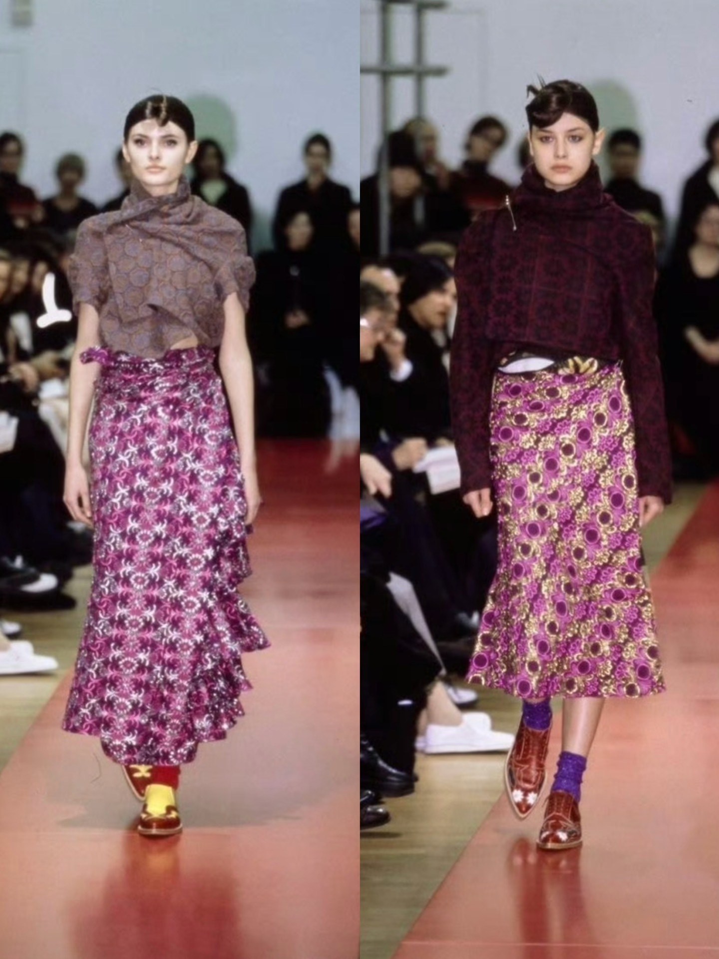 Comme des Garcons 1999 Patchwork Runway Skirt — detail