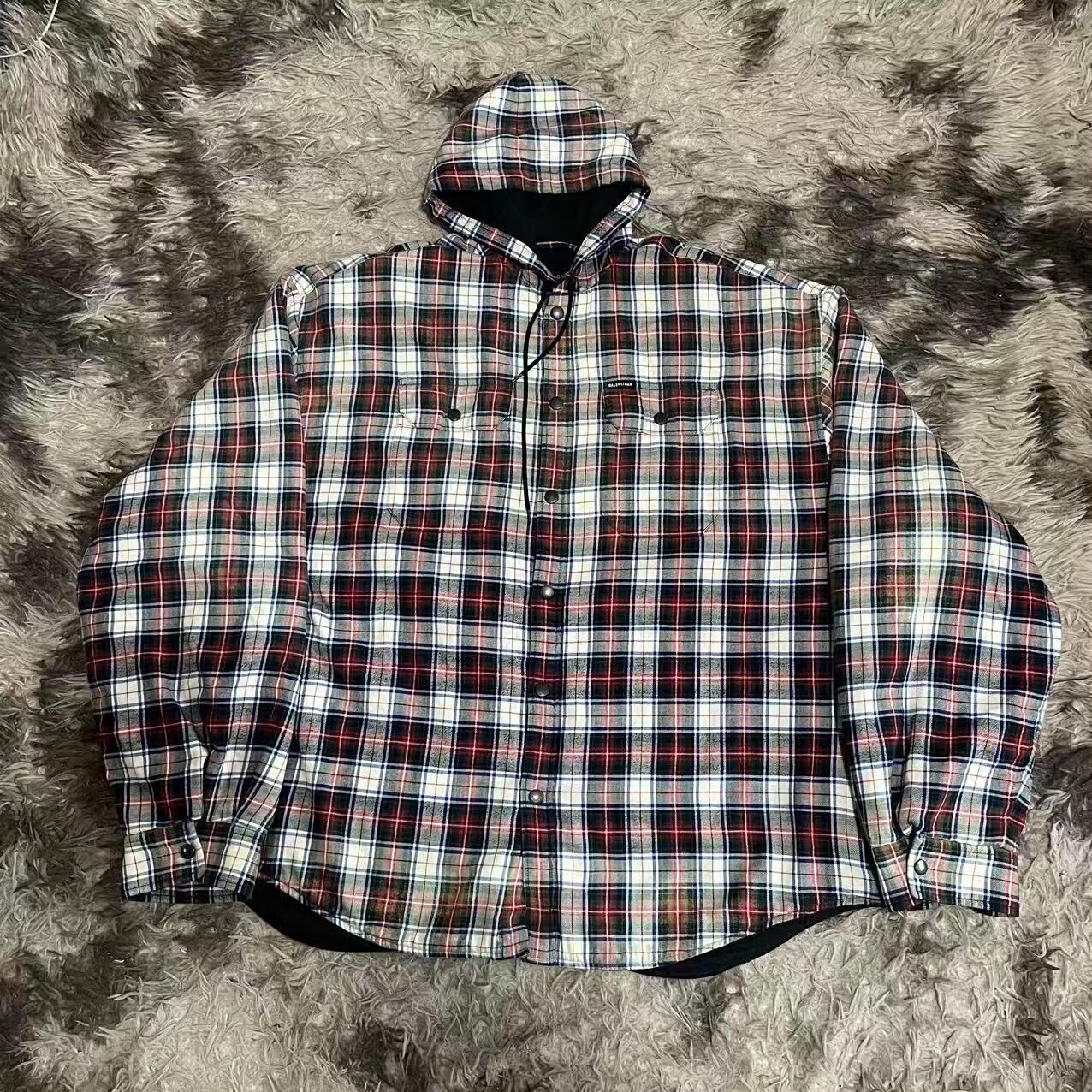 Balenciaga 23ss Plaid Flannel Jacket