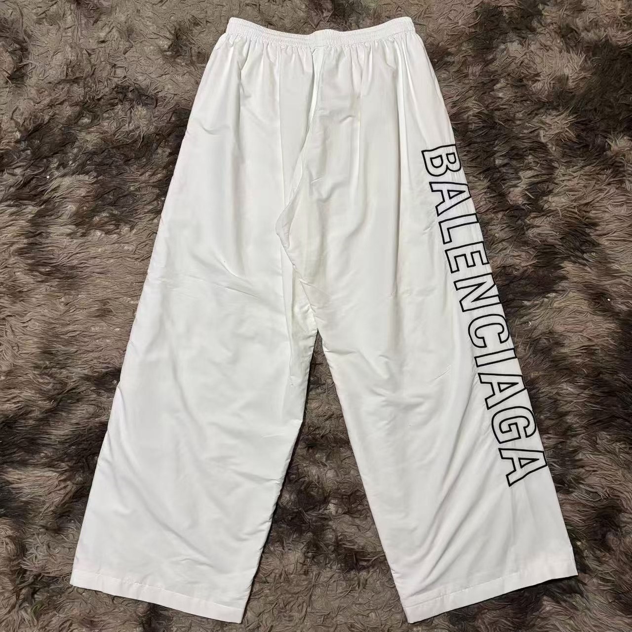 Balenciaga White Logo Nylon Sweatpants — front