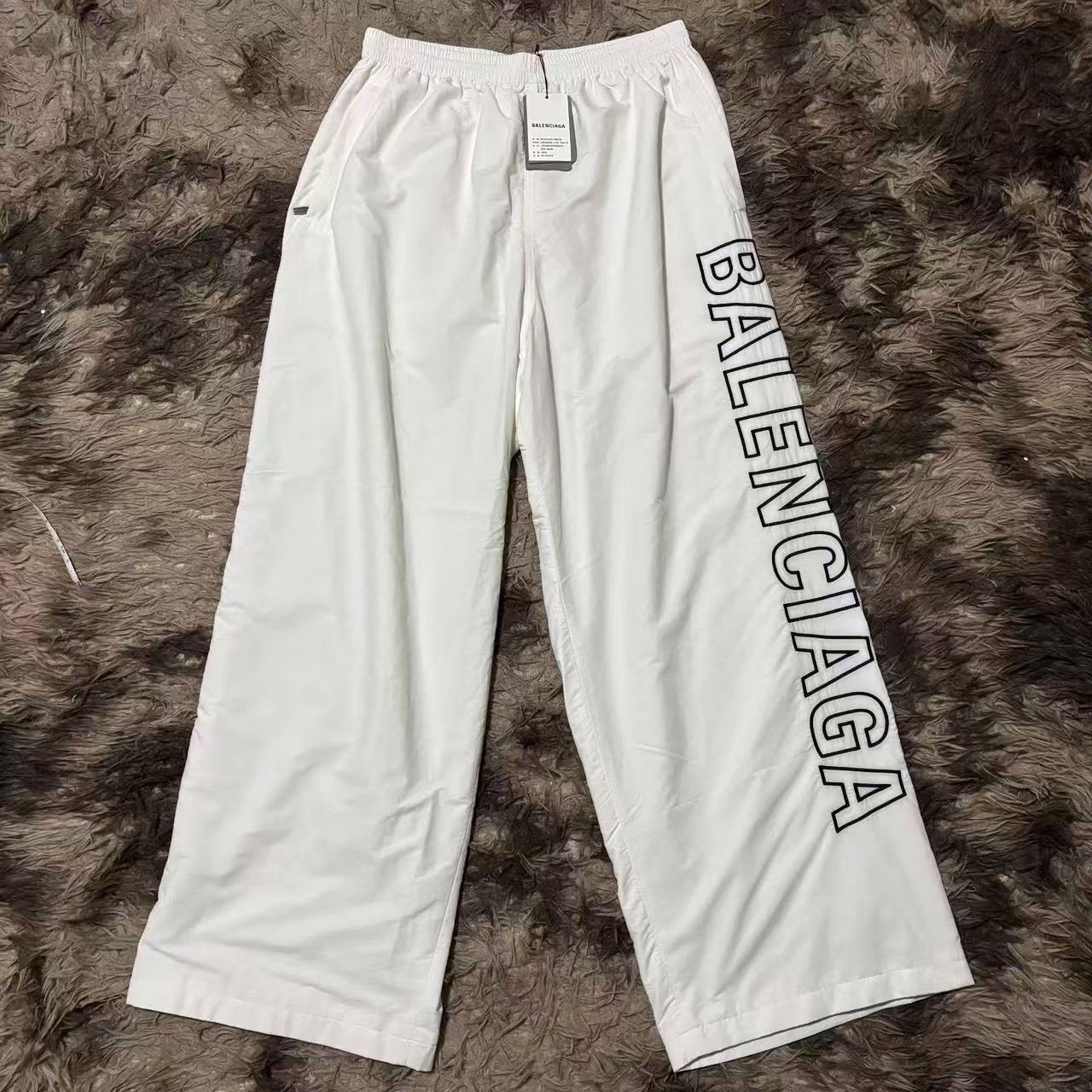 Balenciaga White Logo Nylon Sweatpants