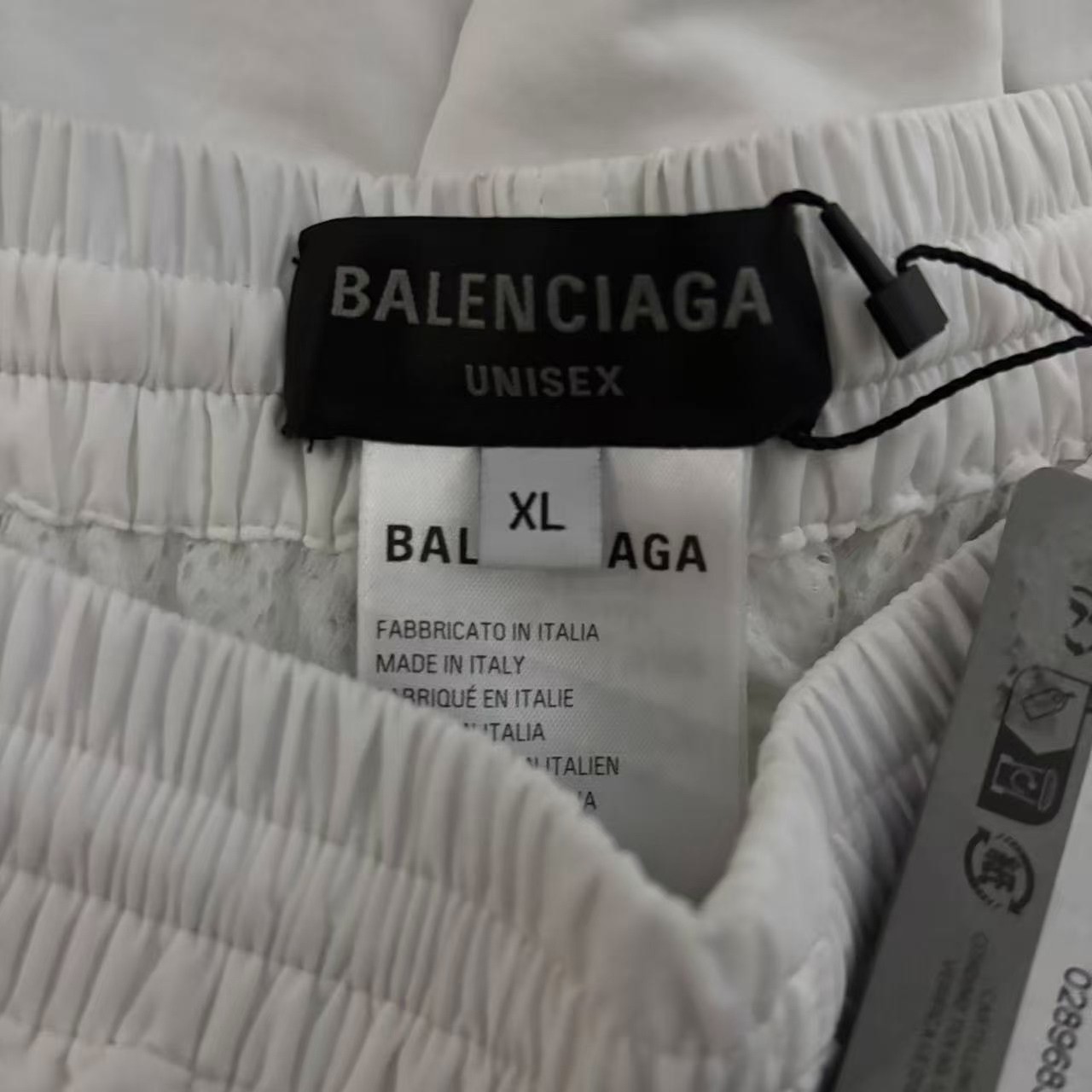Balenciaga White Logo Nylon Sweatpants — detail