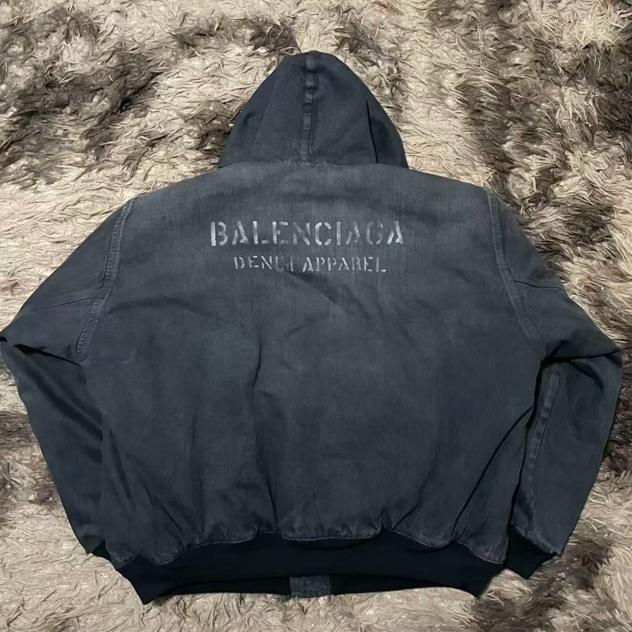 Balenciaga Vintage Gray Denim Cotton Jacket — front