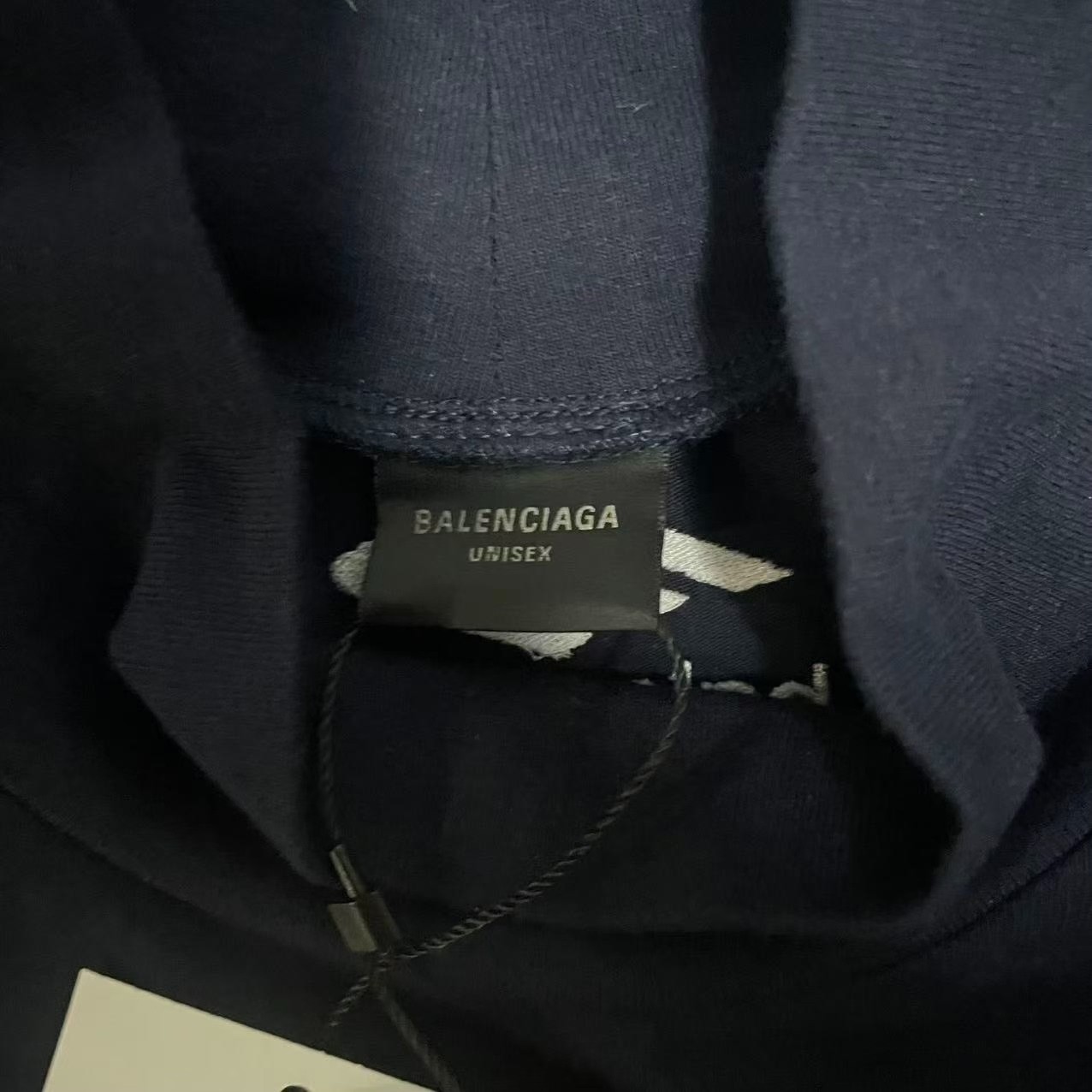 Balenciaga Navy High-Neck Slim Tee — back