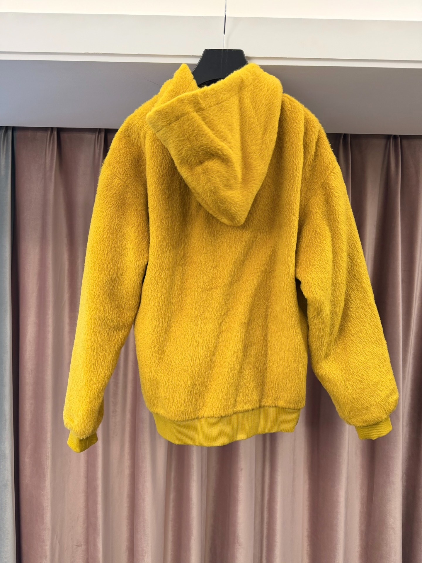 Celine Alpaca Wool Yellow Hoodie — detail