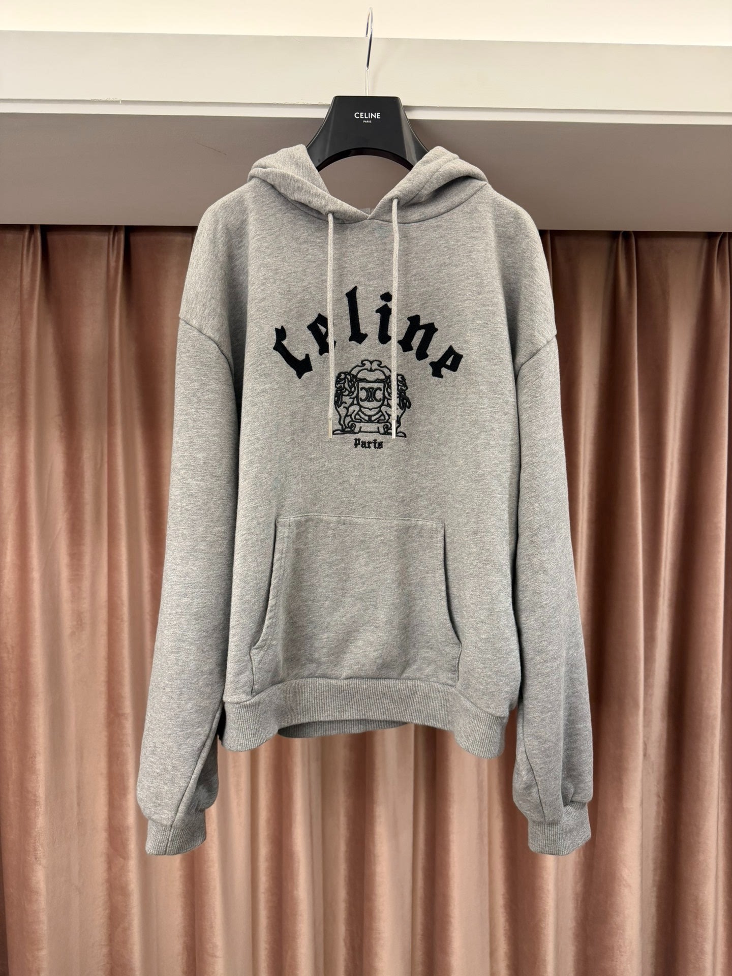 Celine Gothic Logo Gray Hoodie