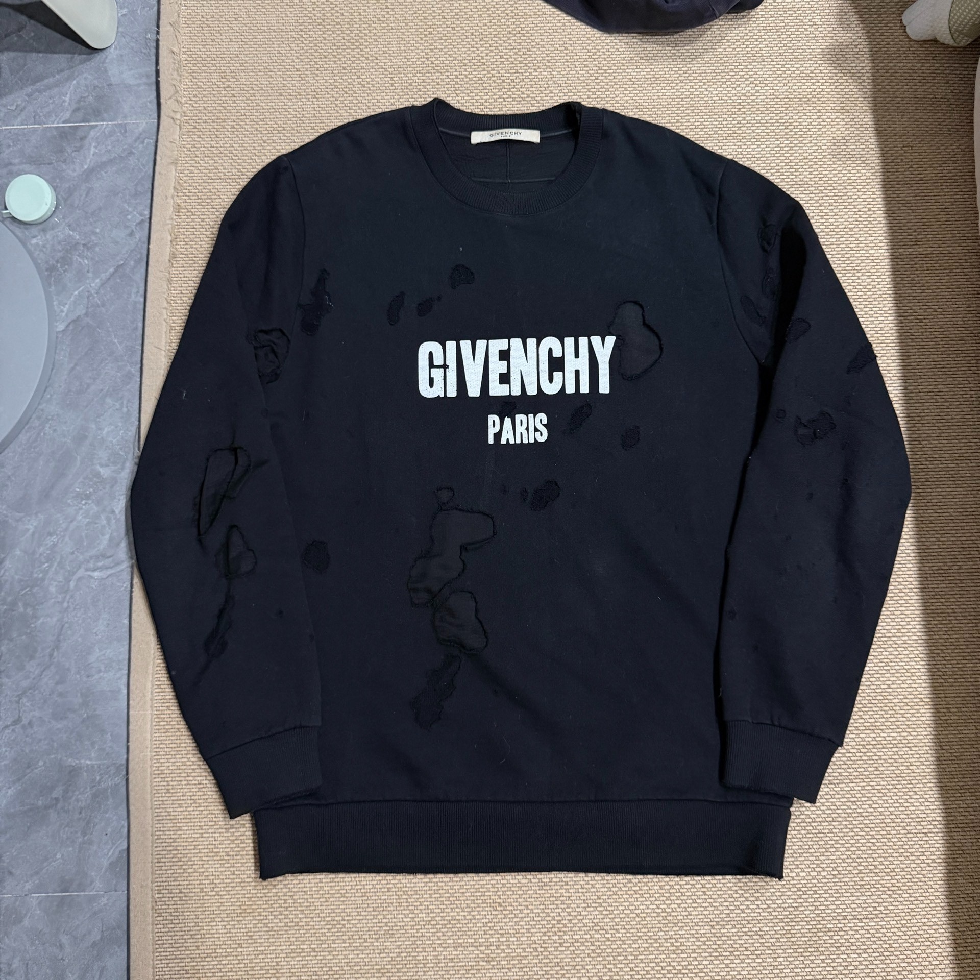 Givenchy Distressed Crewneck Sweatshirt