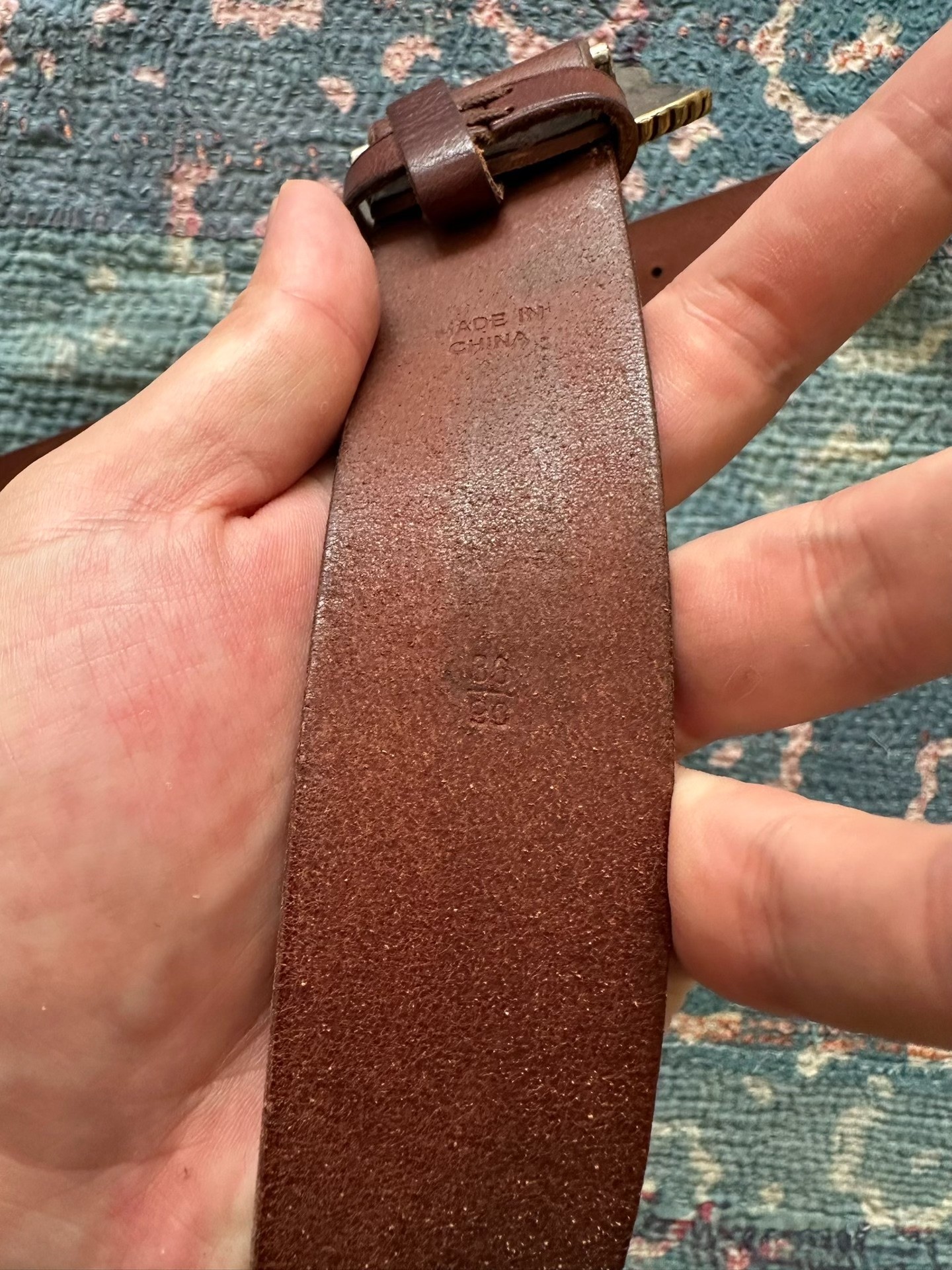 Ralph Lauren RRL Western Leather Belt — label