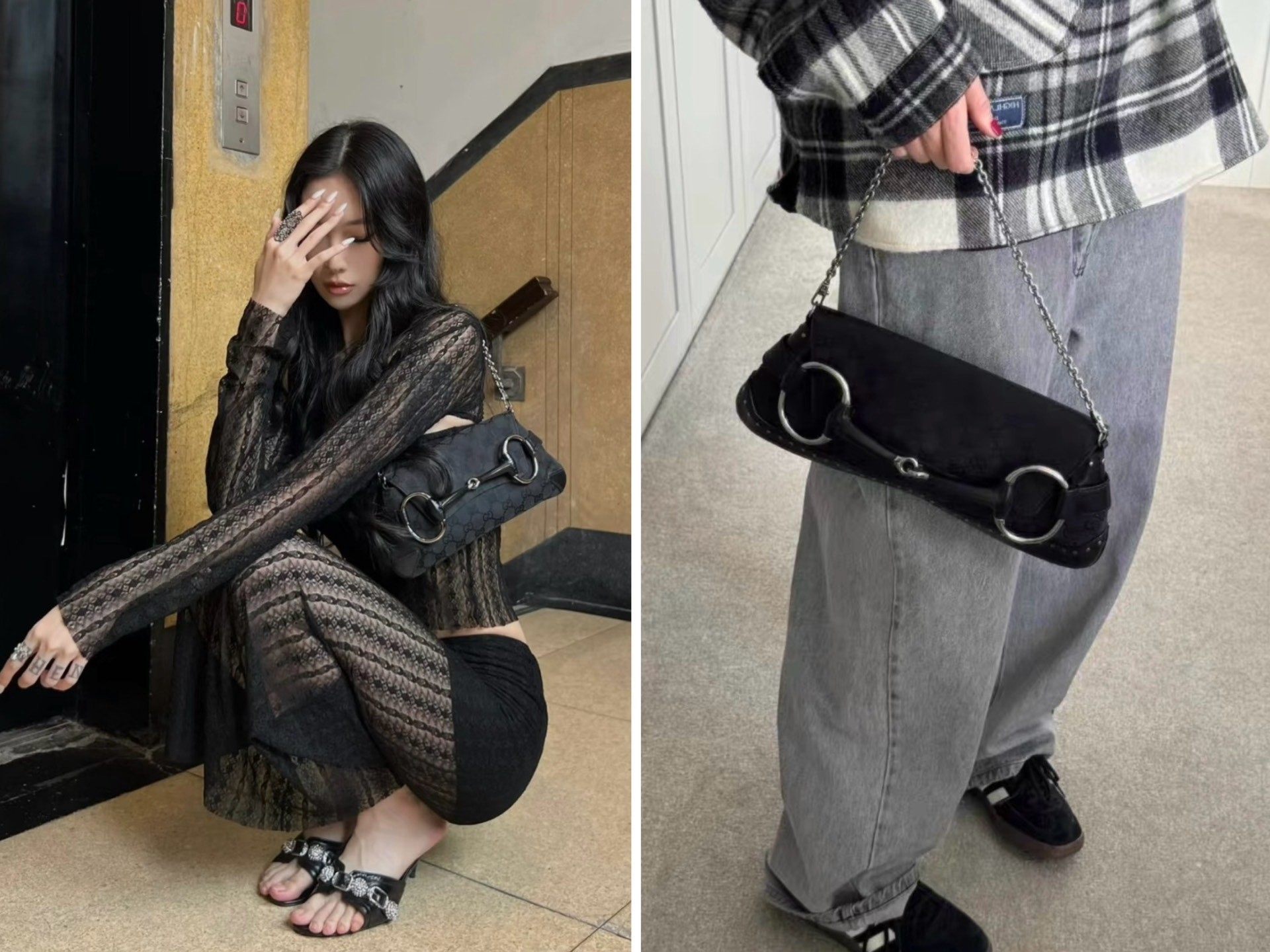 Gucci Horsebit GG Monogram Bag — front