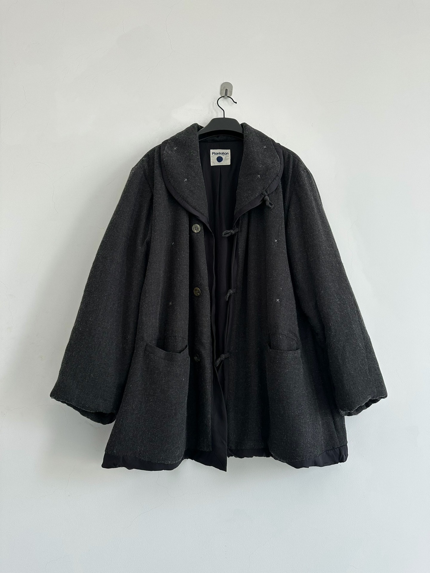 Issey Miyake Plantation Wool Coat — label