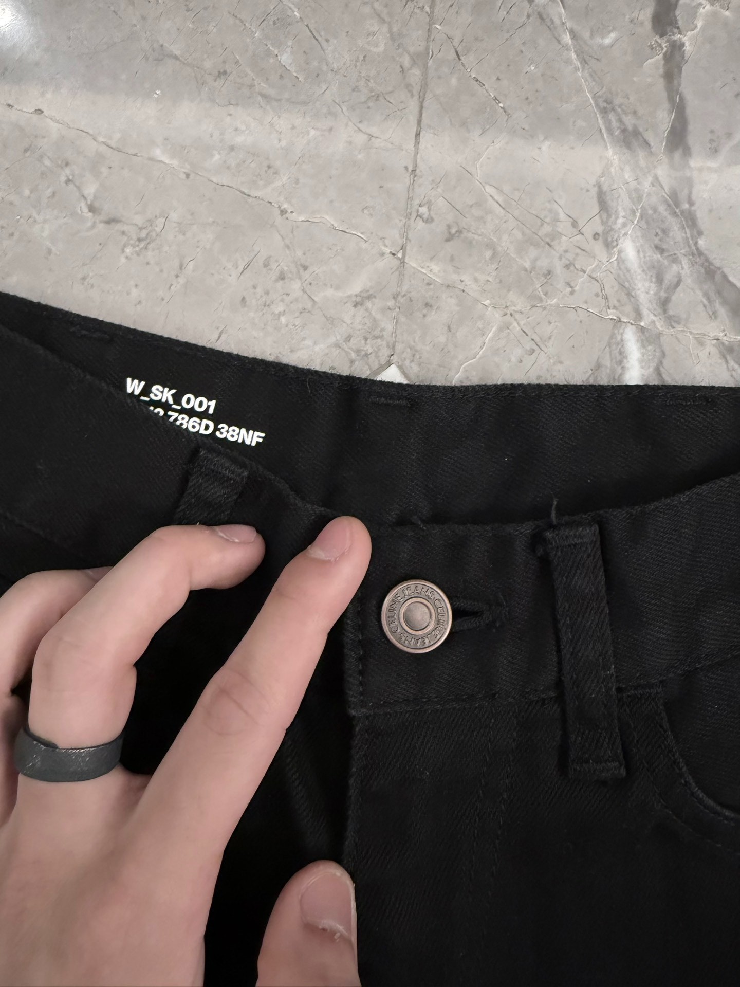 Celine Hedi Slimane SK001 Black Jeans — label