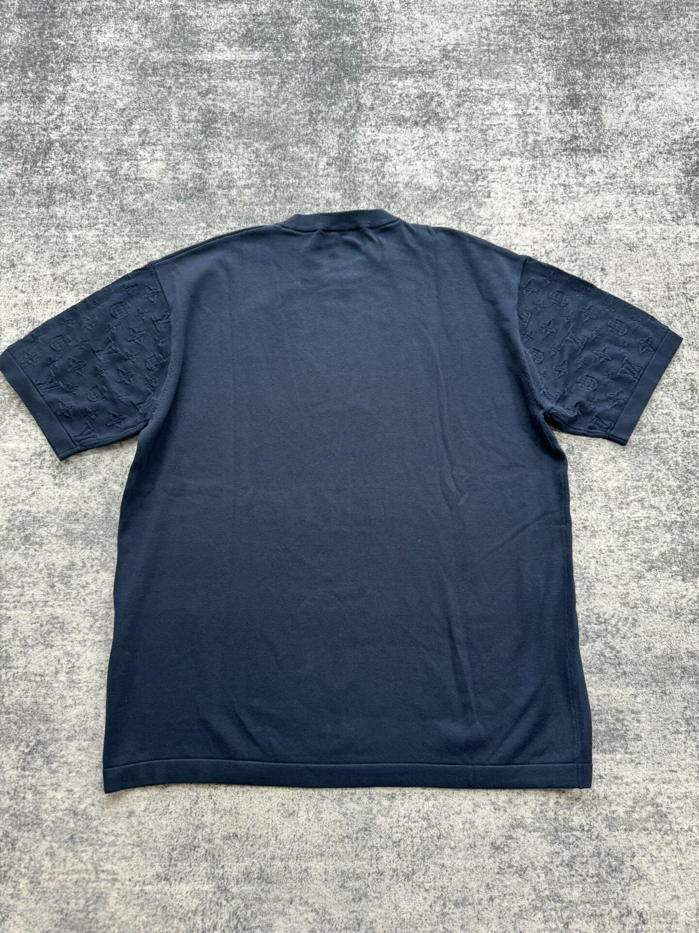Louis Vuitton Navy Short-Sleeve Knit T-Shirt — front