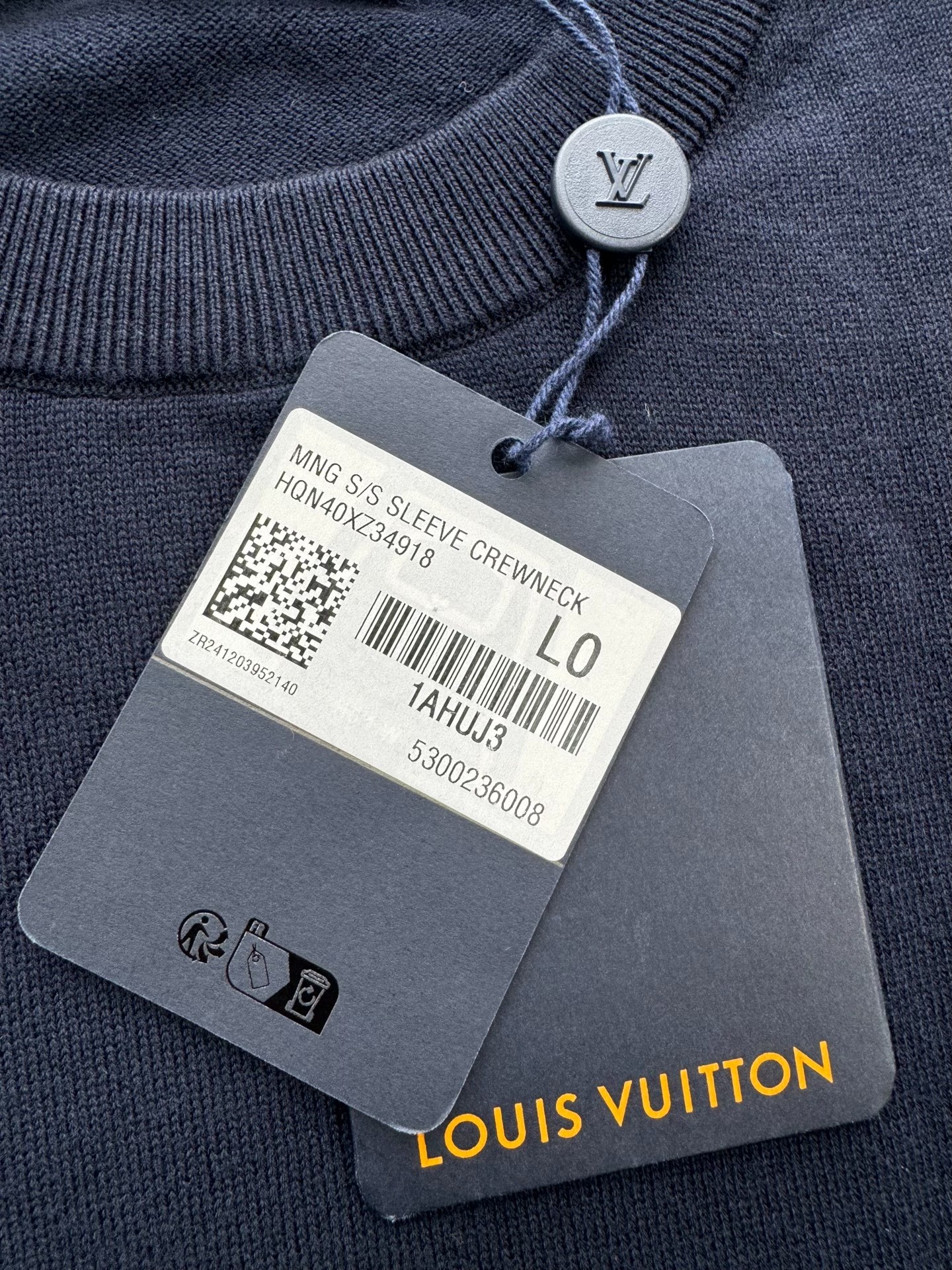 Louis Vuitton Navy Short-Sleeve Knit T-Shirt — back