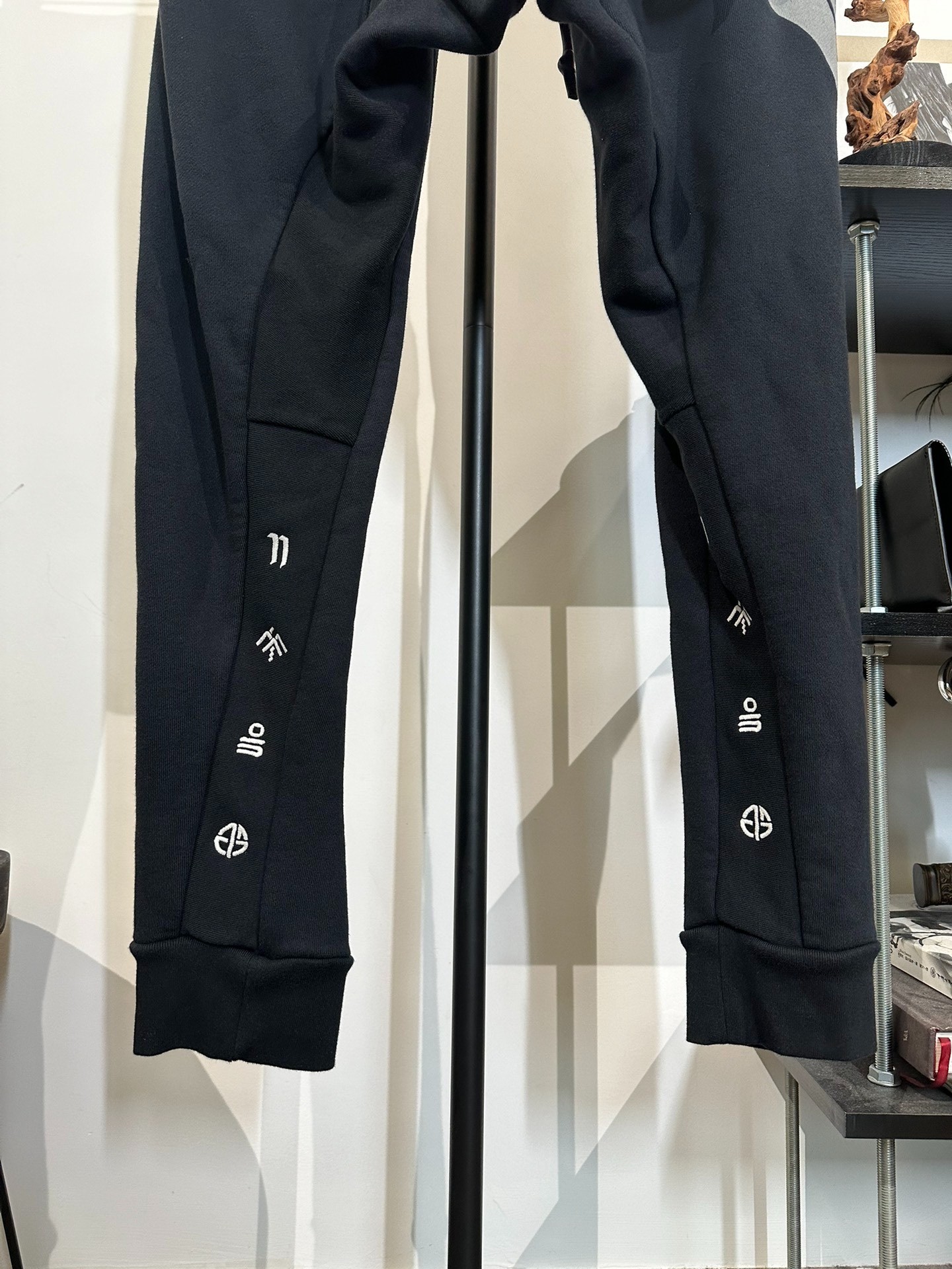 Boris Bidjan Saberi Black Sweatpants — label