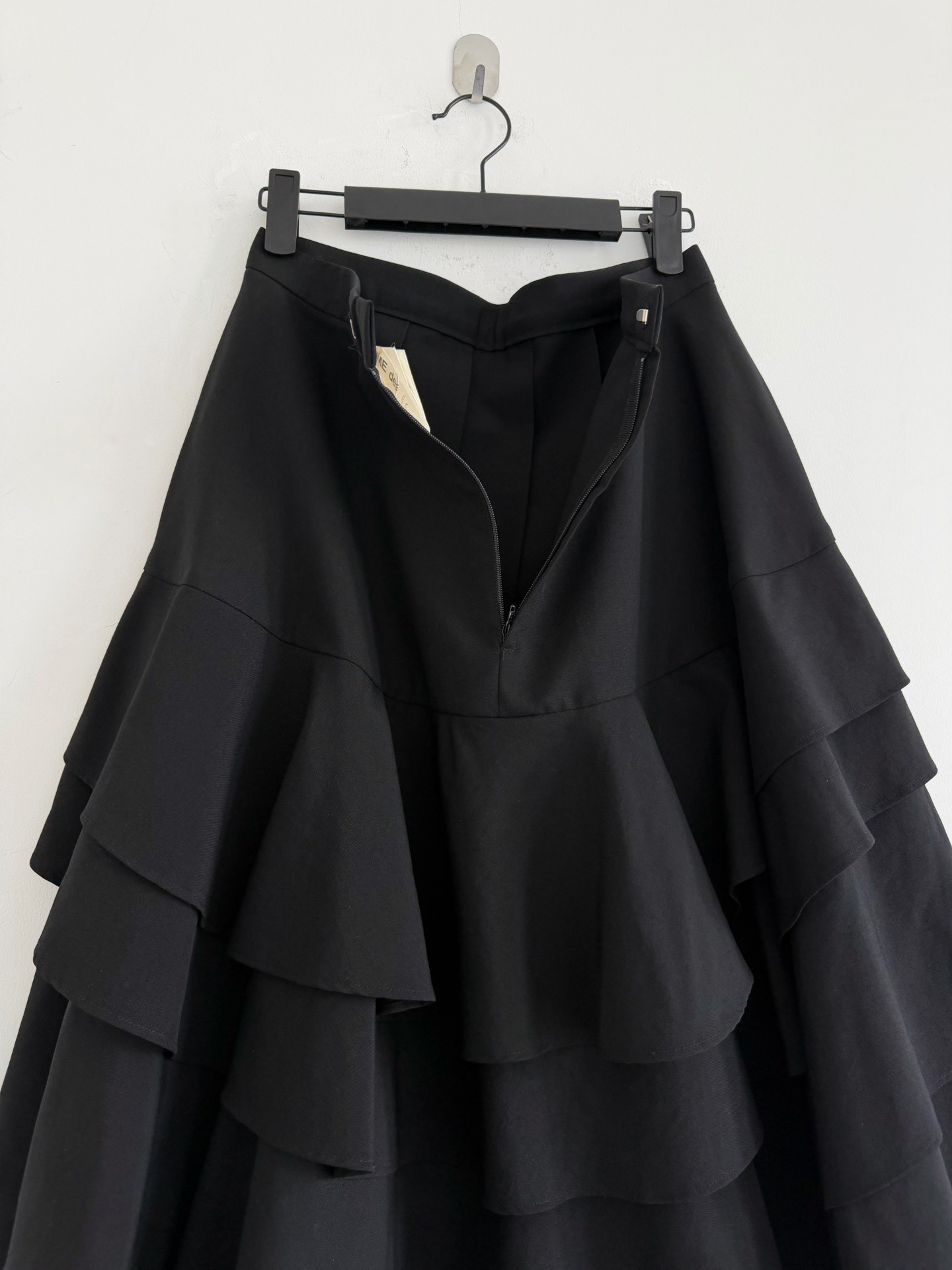 Comme des Garcons Asymmetrical Wool Skirt — label
