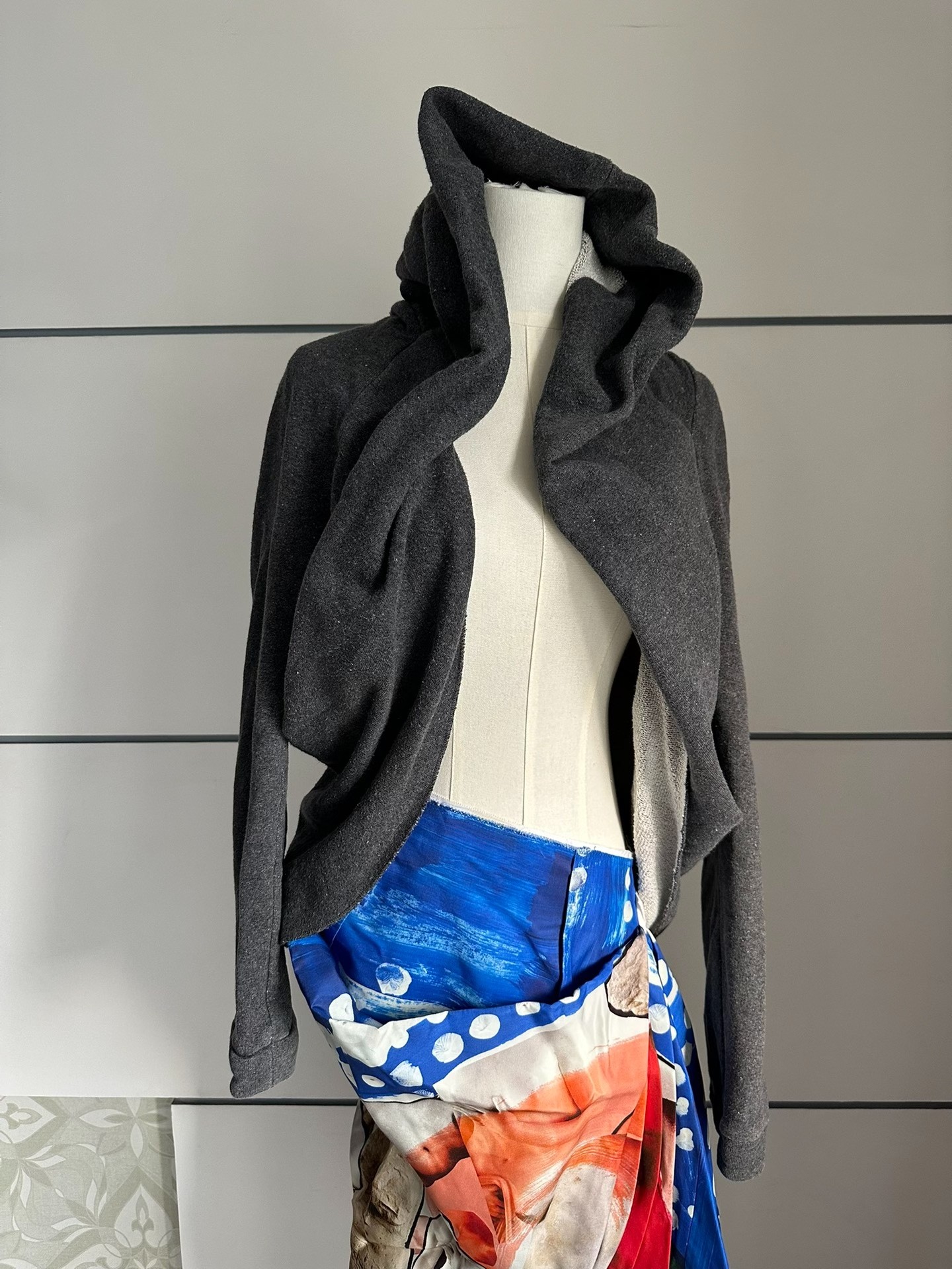 Y's Yohji Yamamoto Asymmetrical Hooded Cardigan