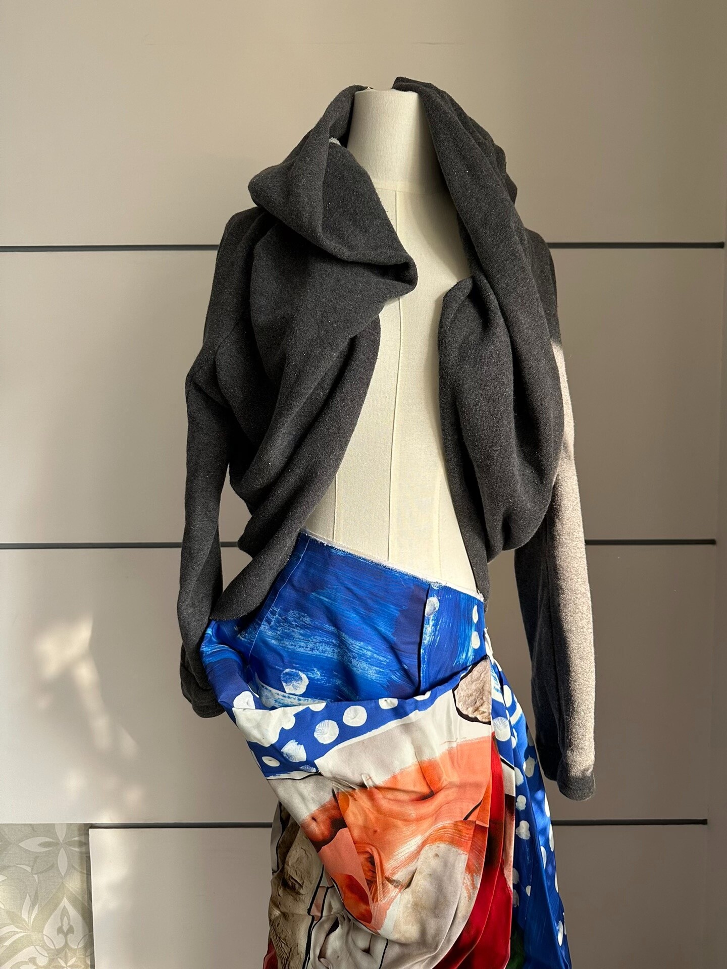 Y's Yohji Yamamoto Asymmetrical Hooded Cardigan — detail