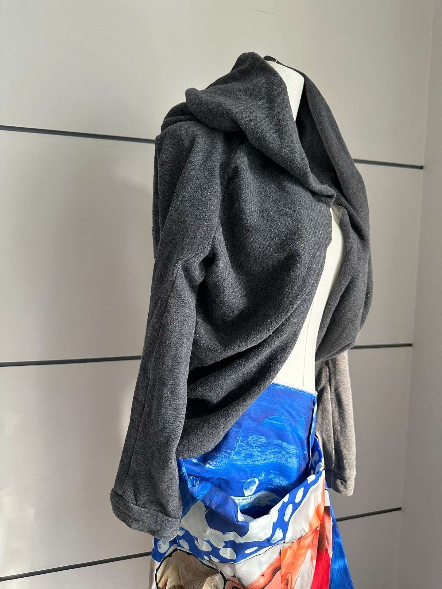 Y's Yohji Yamamoto Asymmetrical Hooded Cardigan — front