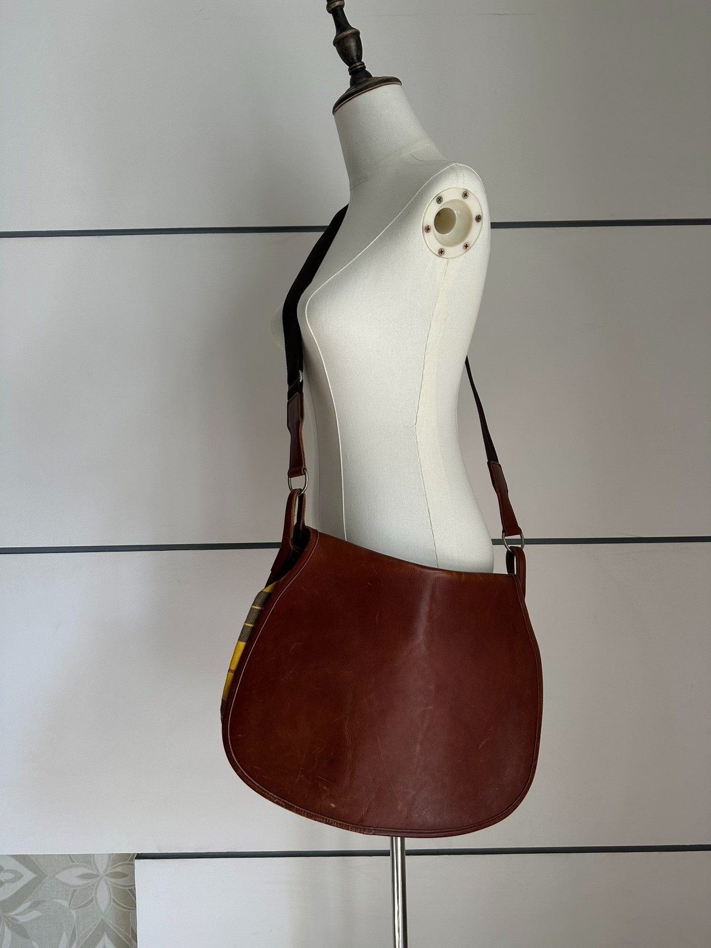 Comme des Garcons Vintage Plaid Saddle Bag