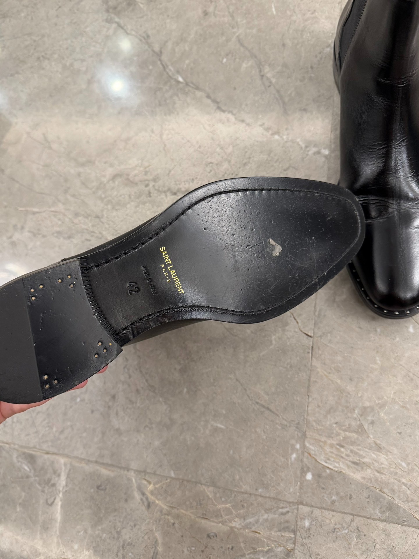 Saint Laurent 14FW Rivet Chelsea Boots — detail