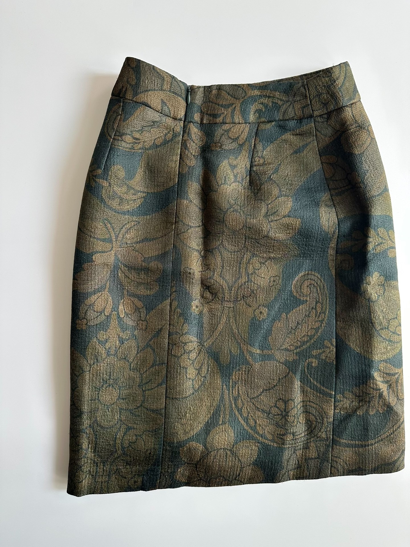 Dries Van Noten Wool-Silk Knee Skirt — front