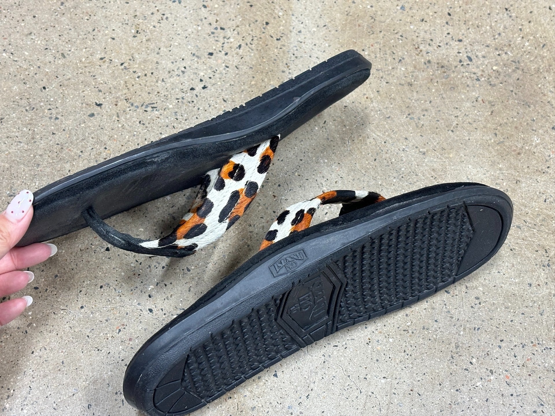 WTAPS x Island Pro Leather Flip Flops — back