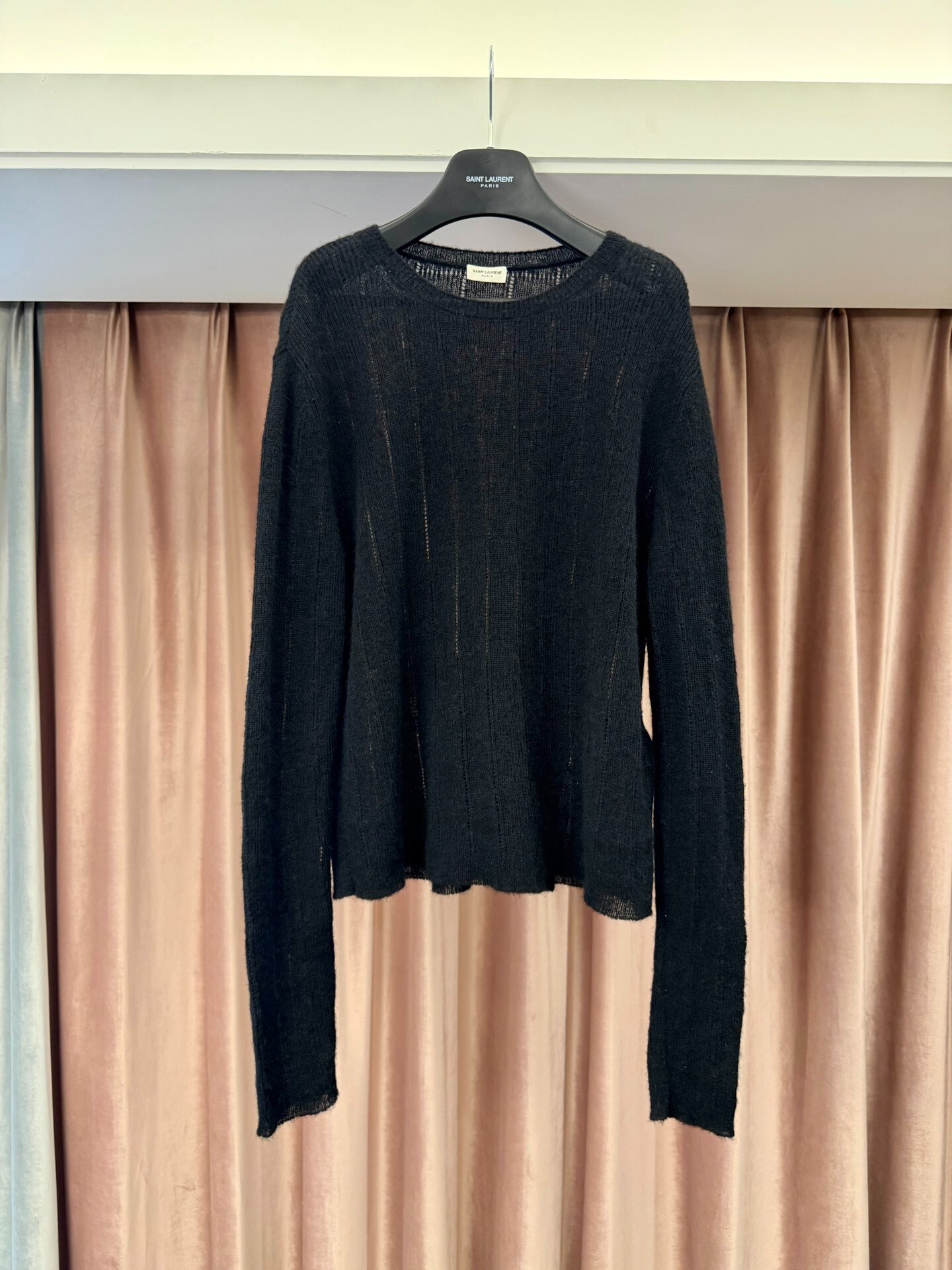 Saint Laurent Textured Black Cashmere Sweater