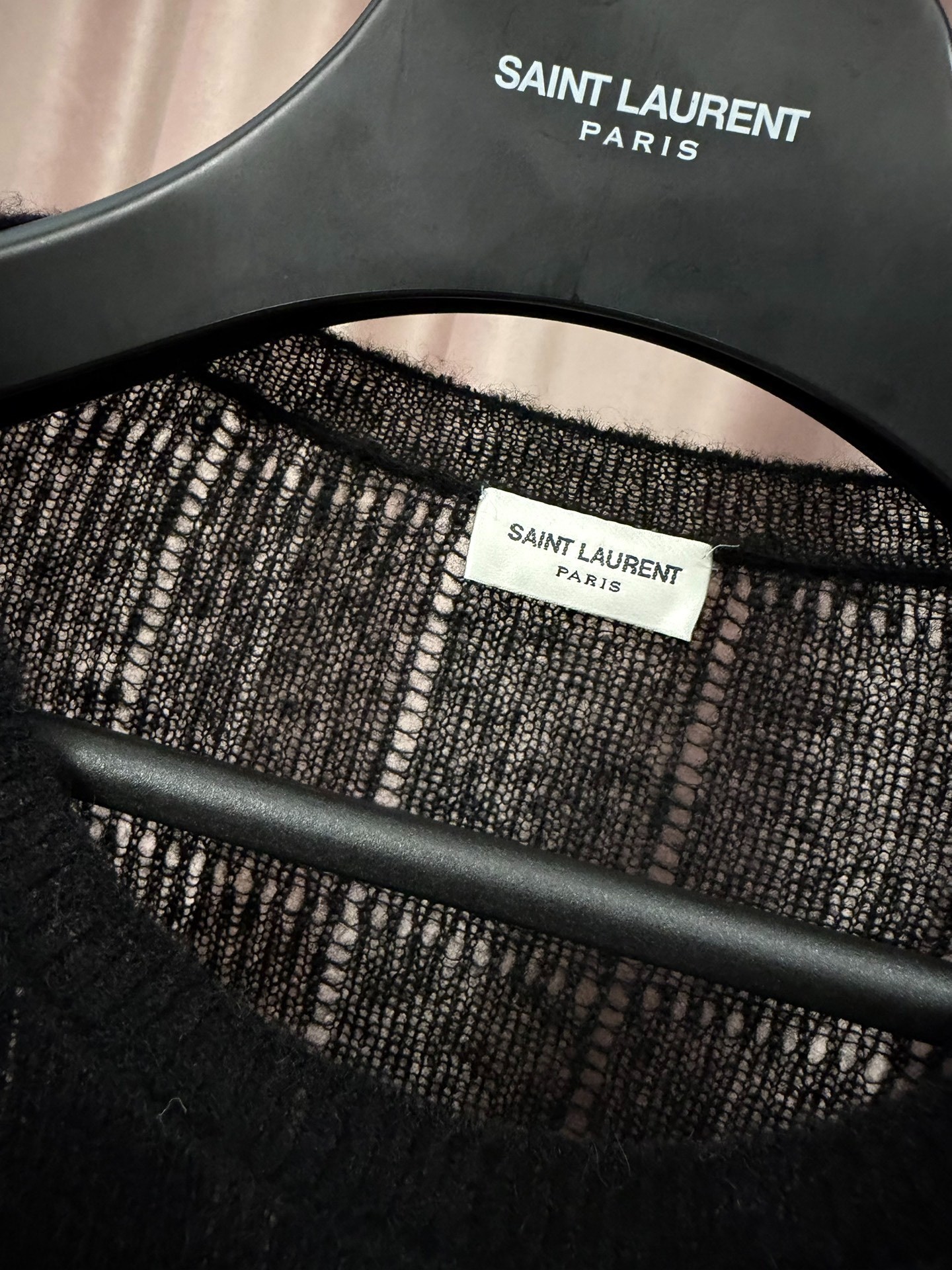 Saint Laurent Textured Black Cashmere Sweater — back